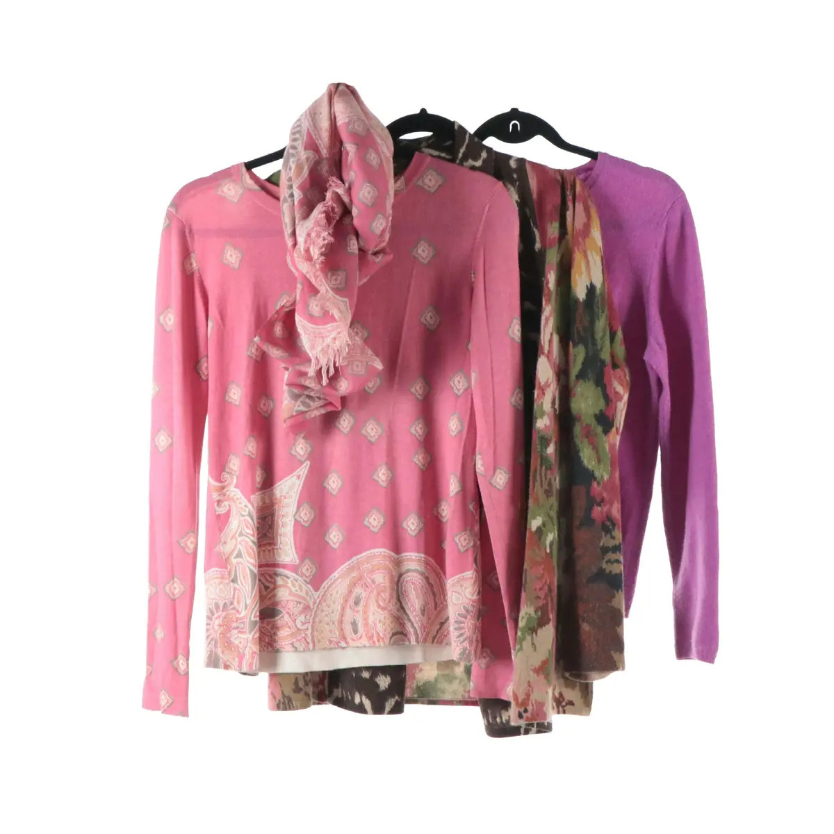 Neiman Marcus Cashmere Open Front Cardigan, Other Silk Blend Top with More