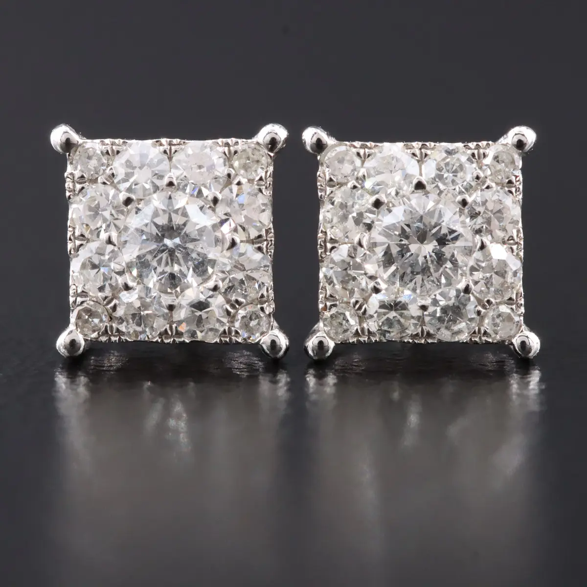 14K 0.49 CTW Pavé Diamond Earrings
