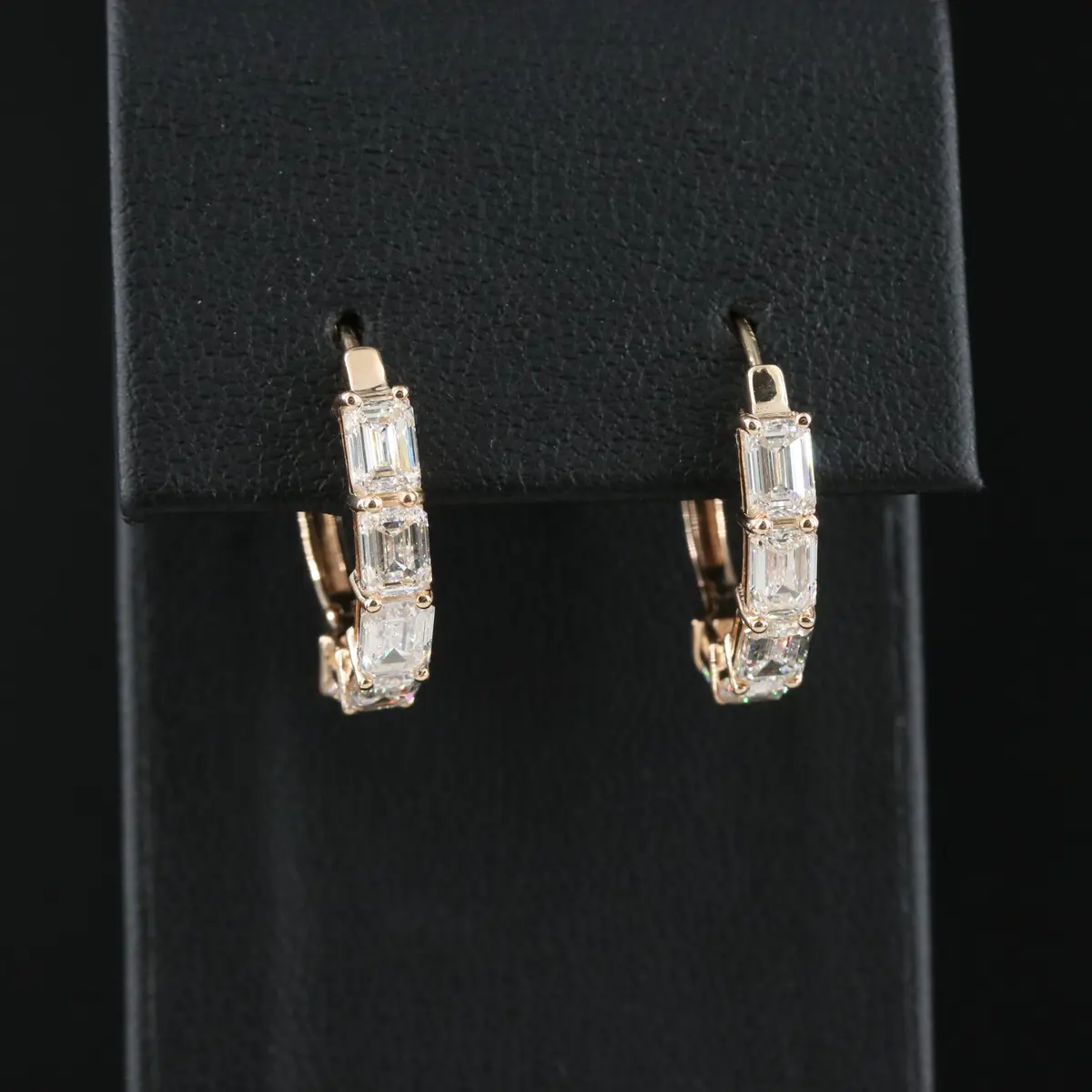 14K 3.46 CTW Diamond Hoop Earrings with GIA Reports
