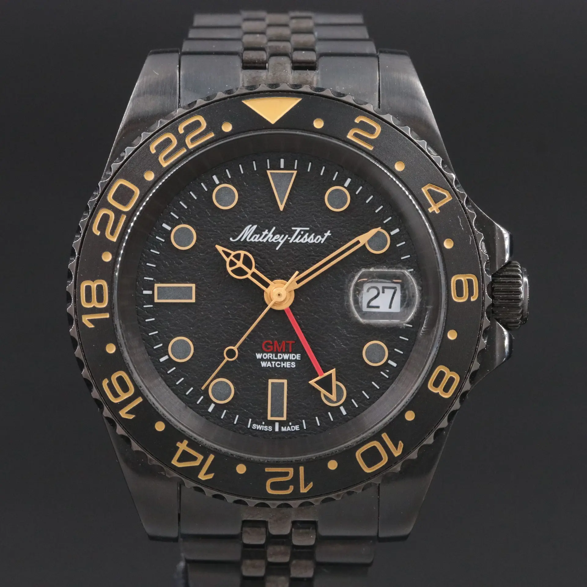 Mathey Tissot GMT Collection Stainless Steel Swiss Quartz Watch # H903NN