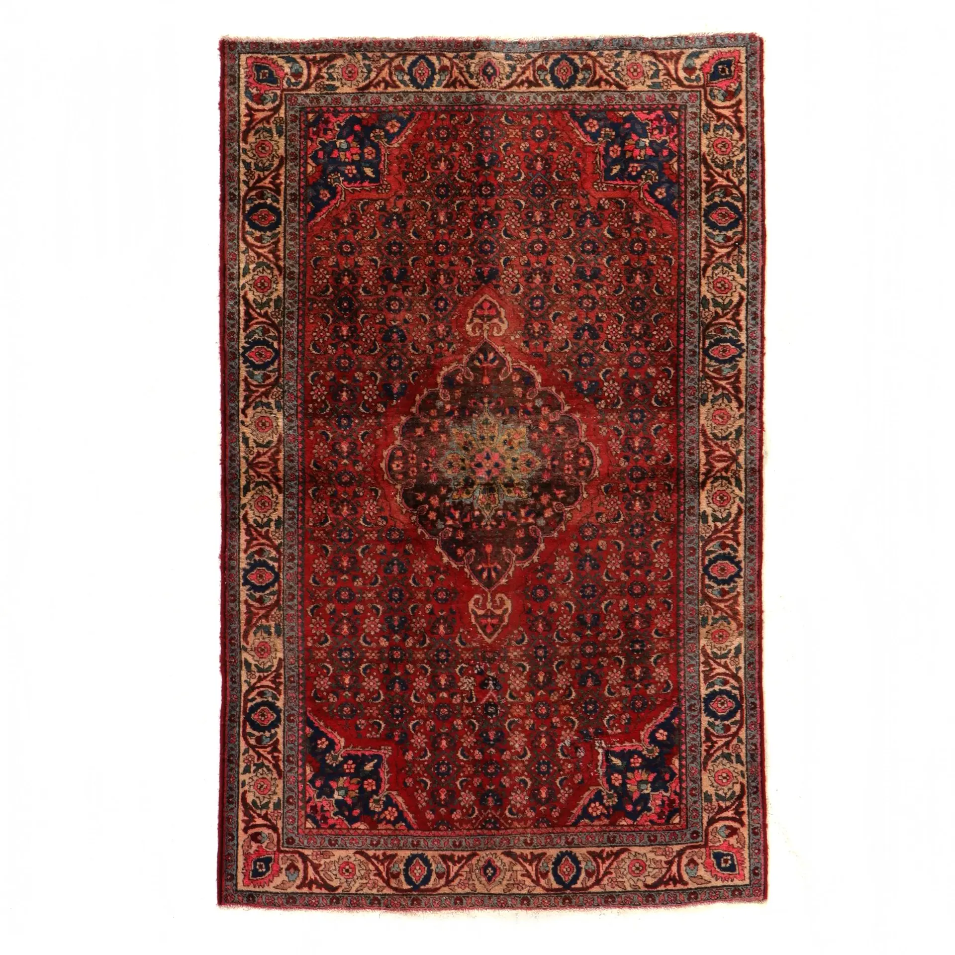 4'2 x 6'8 Hand-Knotted Persian Hamadan Area Rug