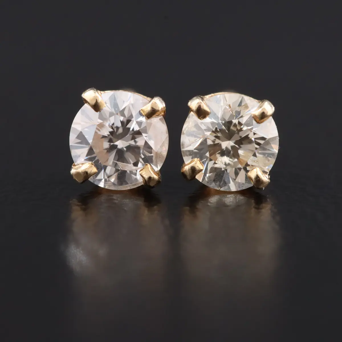 14K 0.55 CTW Diamond Solitaire Earrings