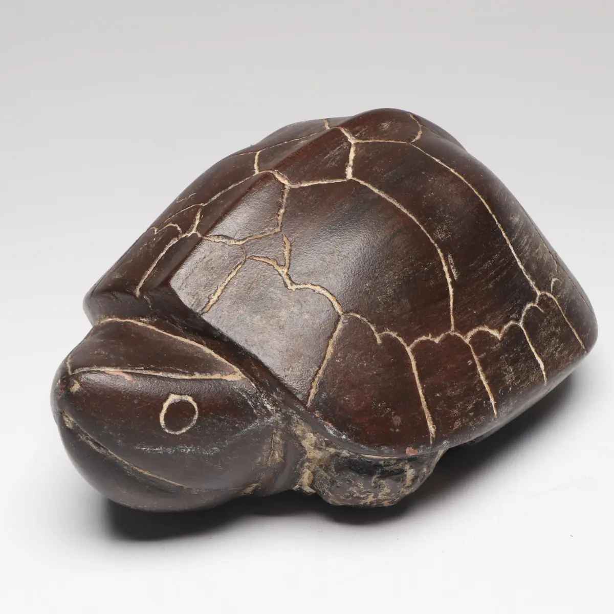 Carved and Painted Stone Tortoise
