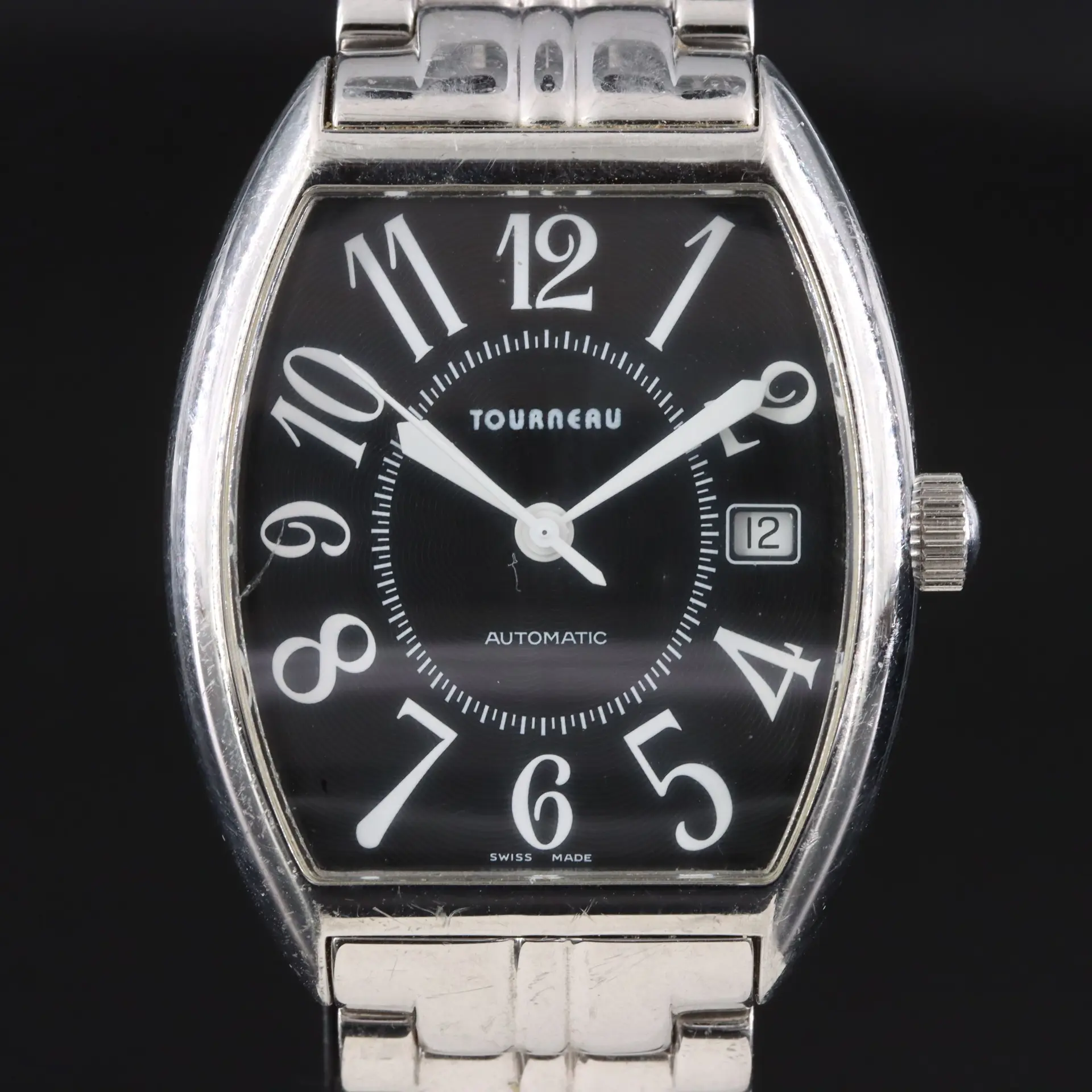 Tourneau Tonneau Black Dial Stainless Steel Automatic Watch #80051