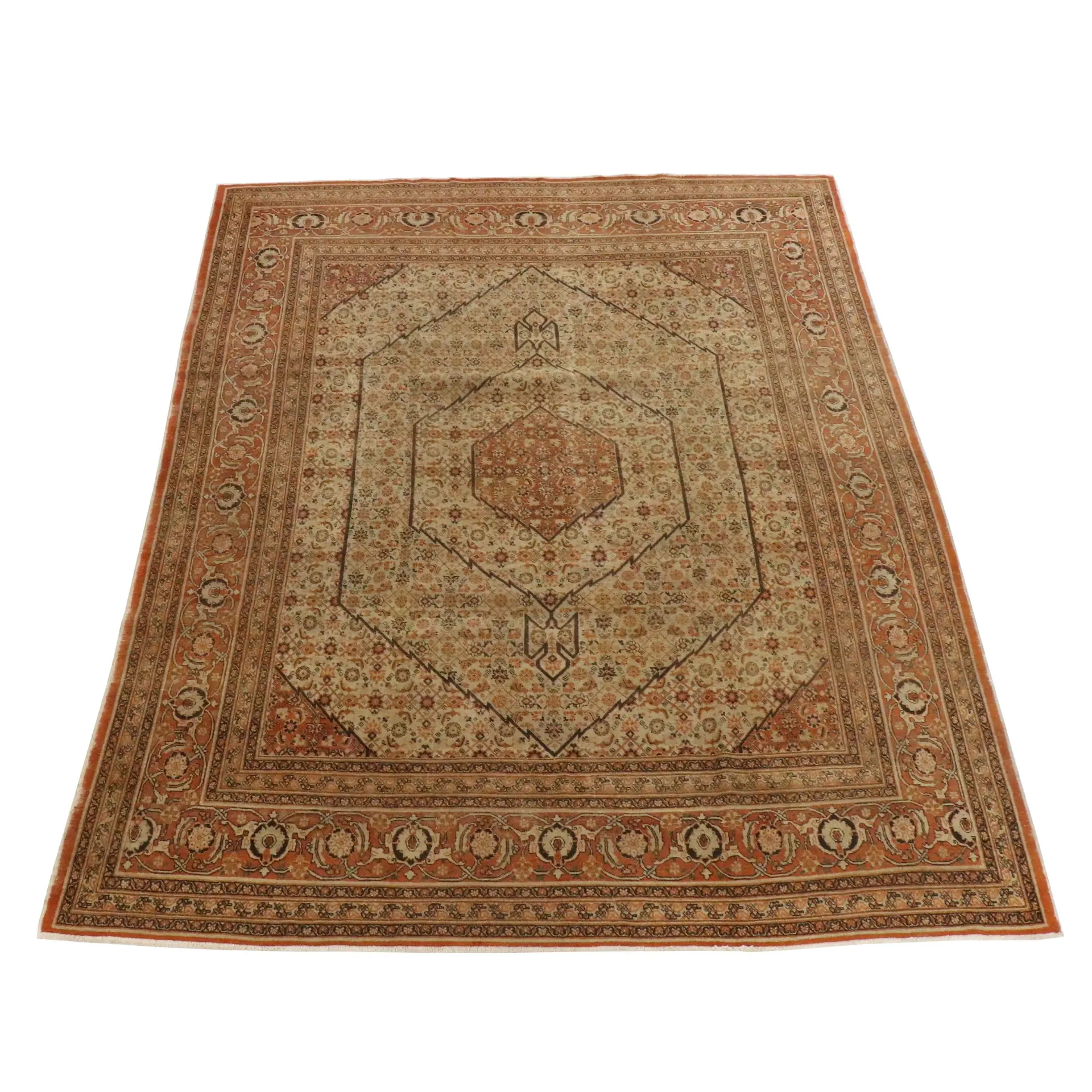 9'6 x 12'10 Hand-Knotted Persian Bijar Room-Sized Rug