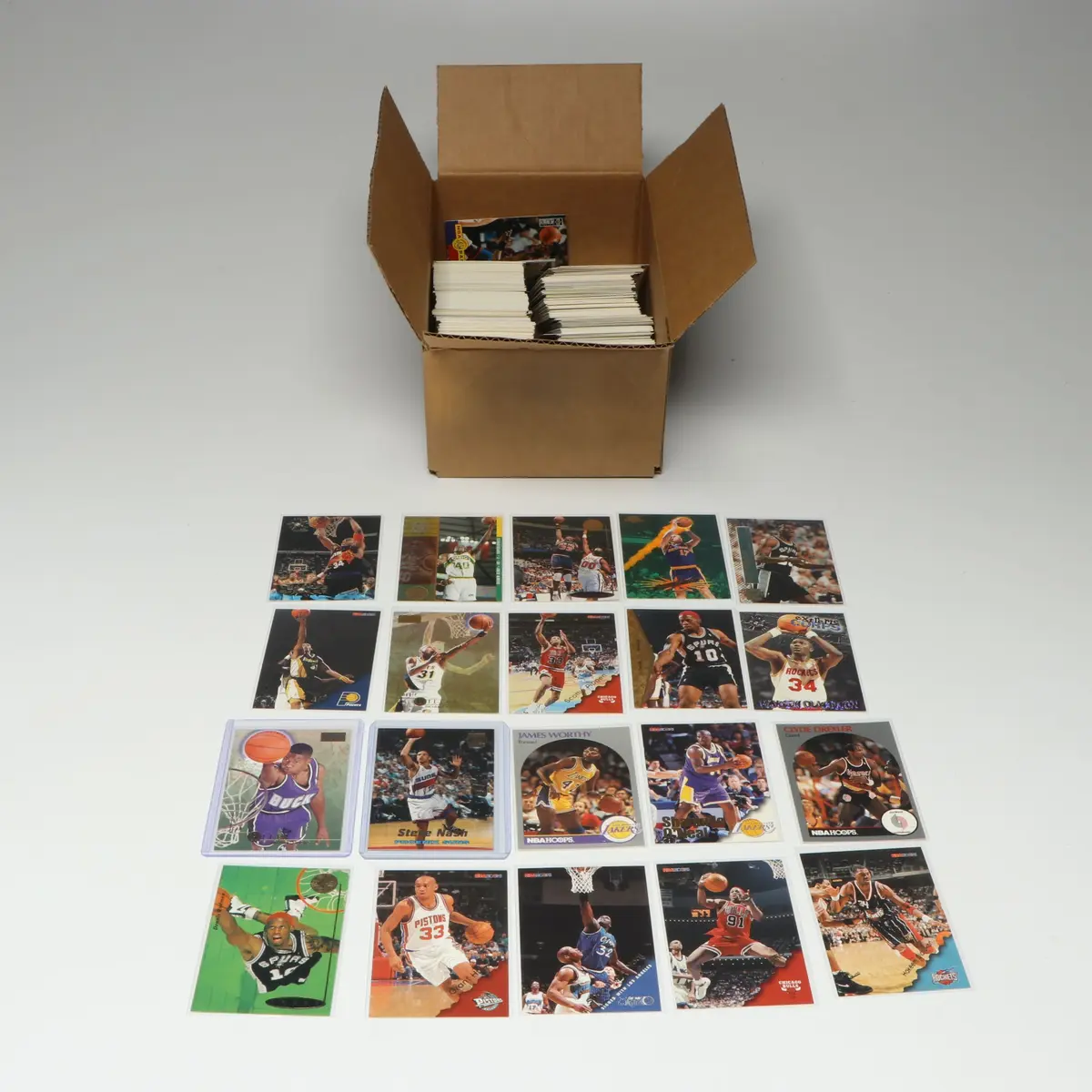 Vintage Basketball Card Collection Featuring Steve Nash and Ray Allen Rookies