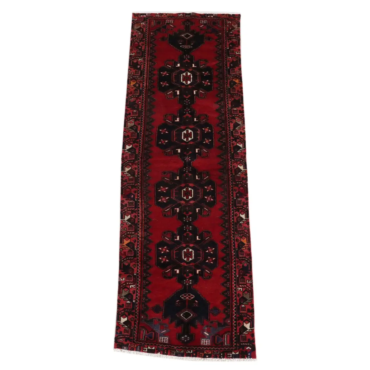 3'3 x 10' Hand-Knotted Persian Hamadan Long Rug