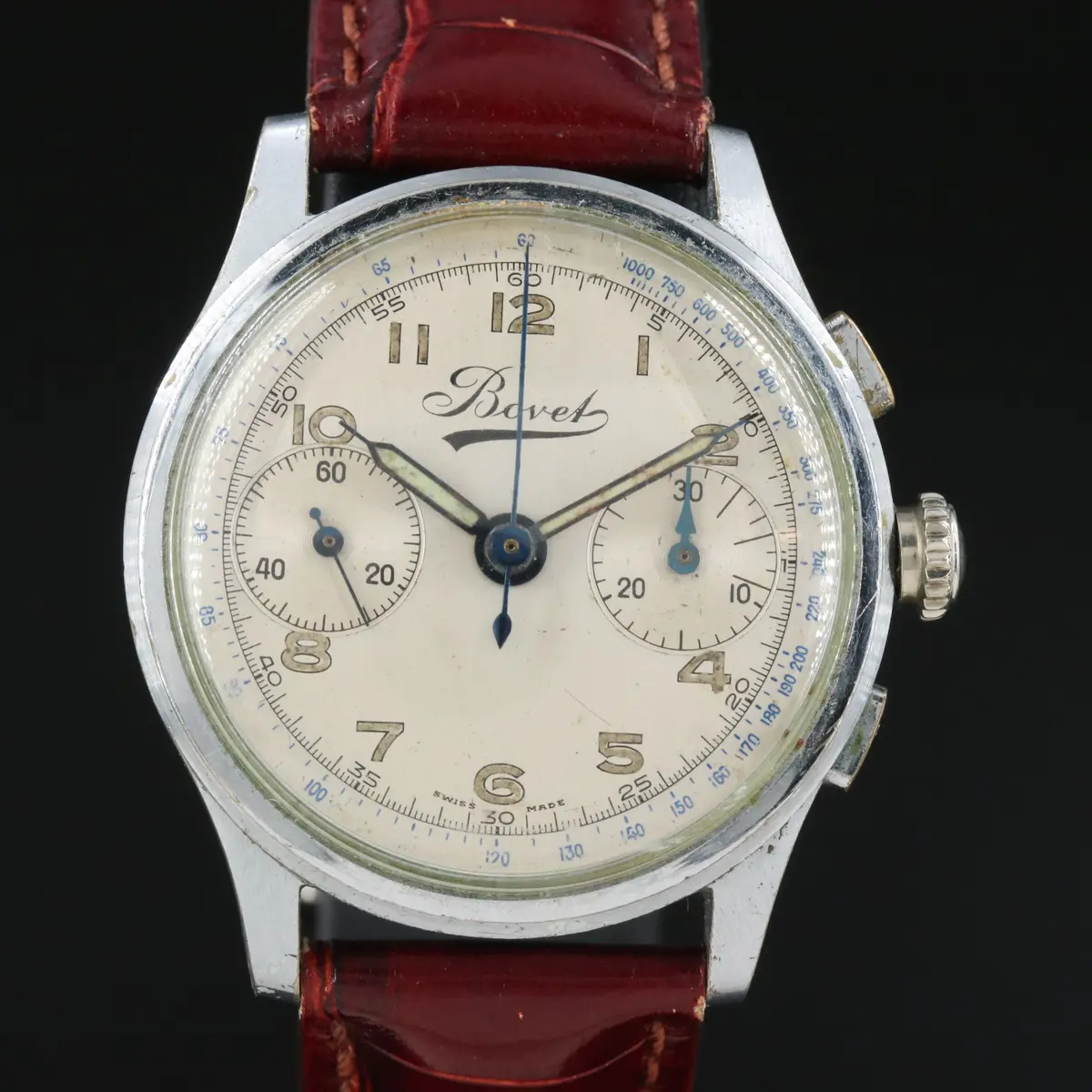 Swiss Bovet Manual Wind Chronograph Watch