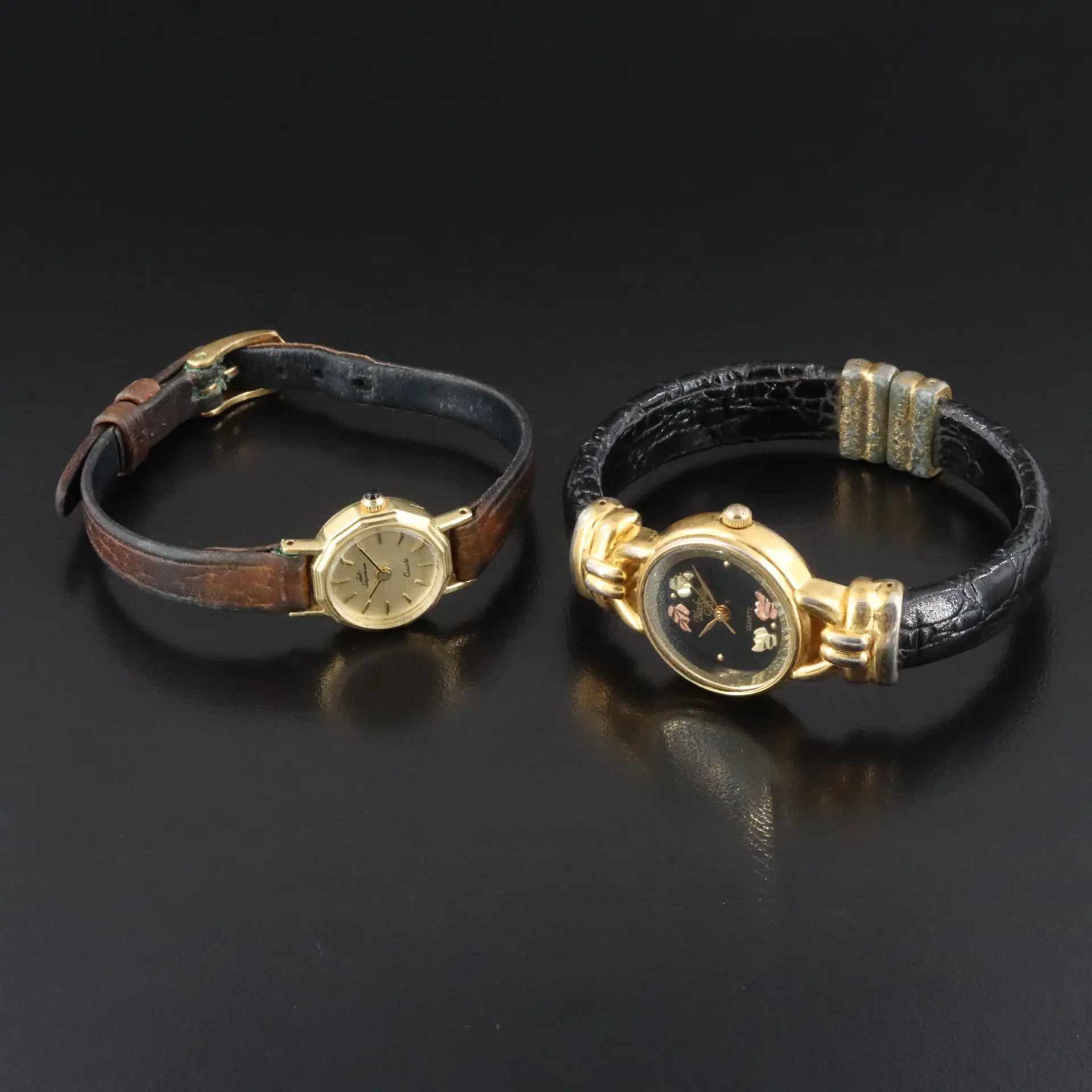 14K Jules Jurgensen and 12K Accented Black Hills Gold Quartz Watches