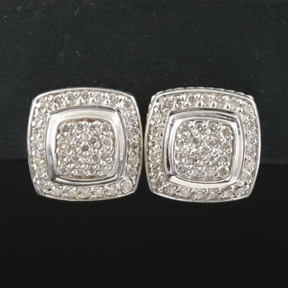 David Yurman Petite Albion Sterling 0.76 CTW Pavé Diamond Earrings