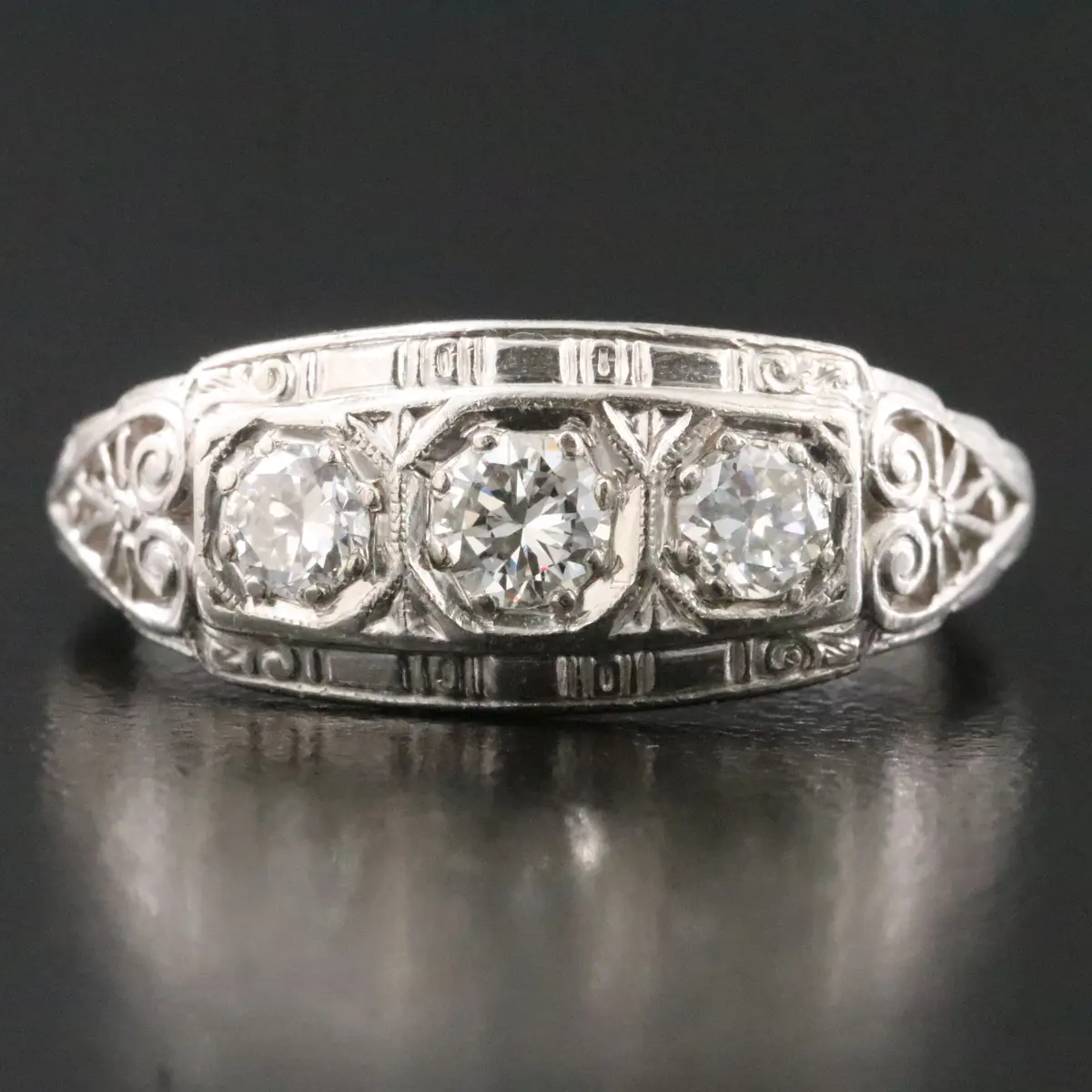 Vintage Platinum Diamond Ring