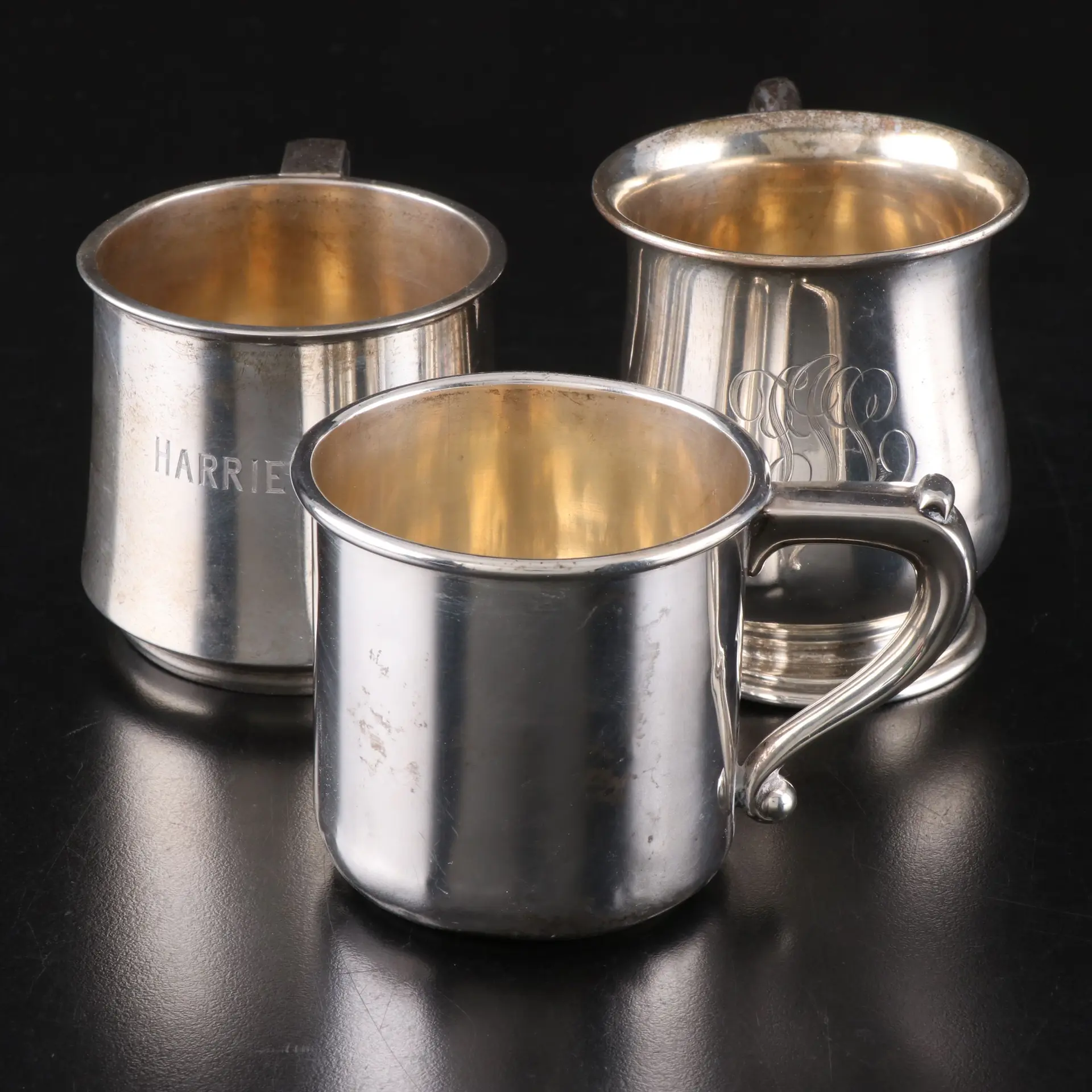 Gorham and Wm. B. Kerr & Co. Sterling Silver Baby Cups, Early/Mid-20th Century