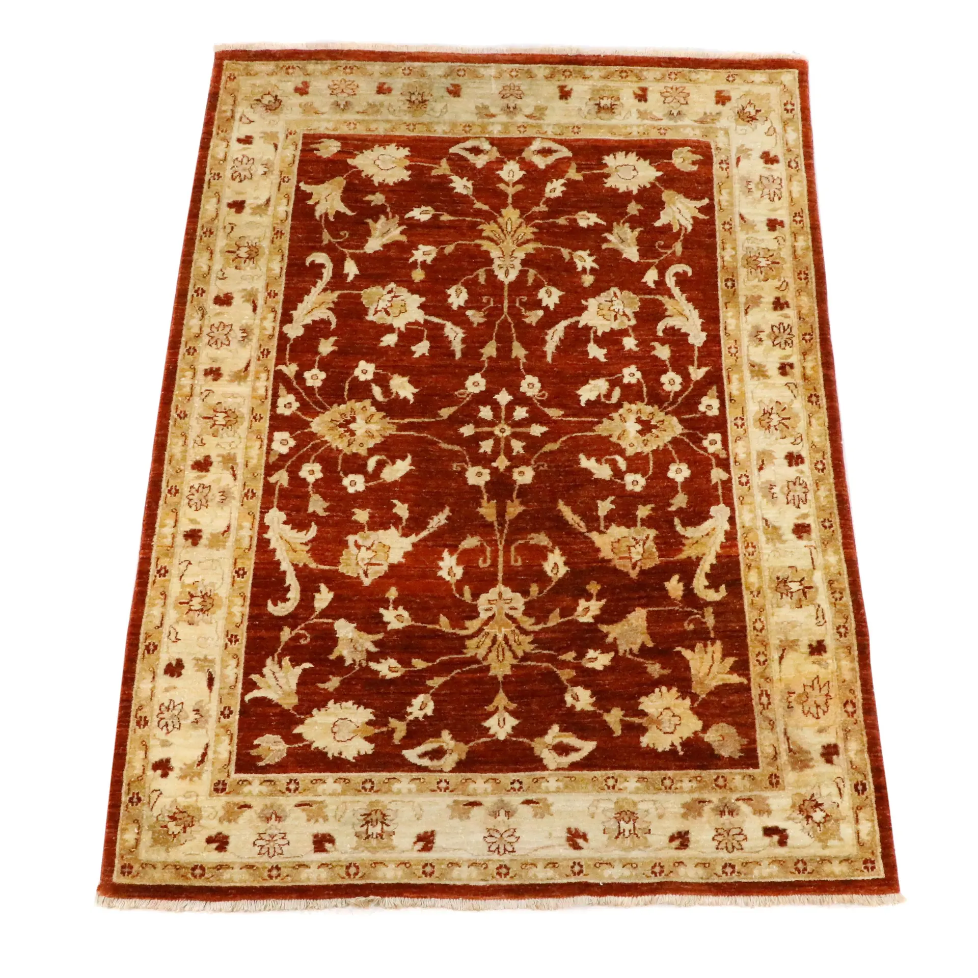 7'5 x 8'1 Hand-Knotted Indian Agra Style Area Rug