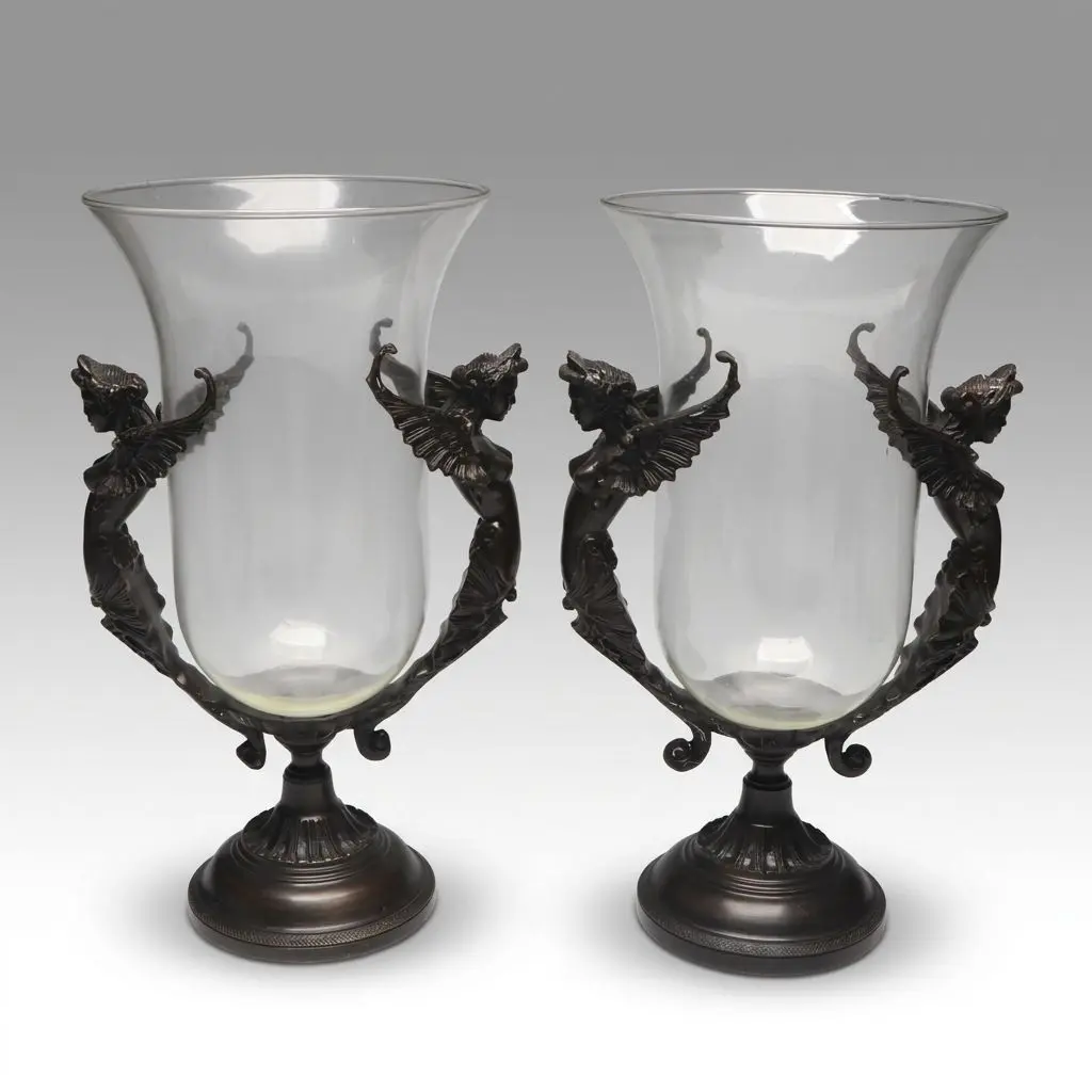 Jugendstil Art Nouveau Style Hurricane Vases