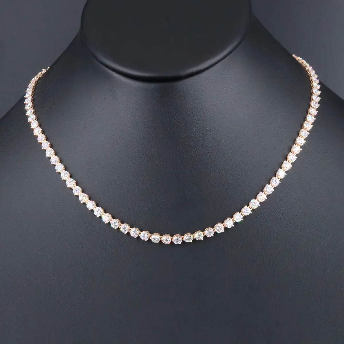 14K 16.79 CTW Lab Grown Diamond Rivière Necklace with IGI Jewelry Report