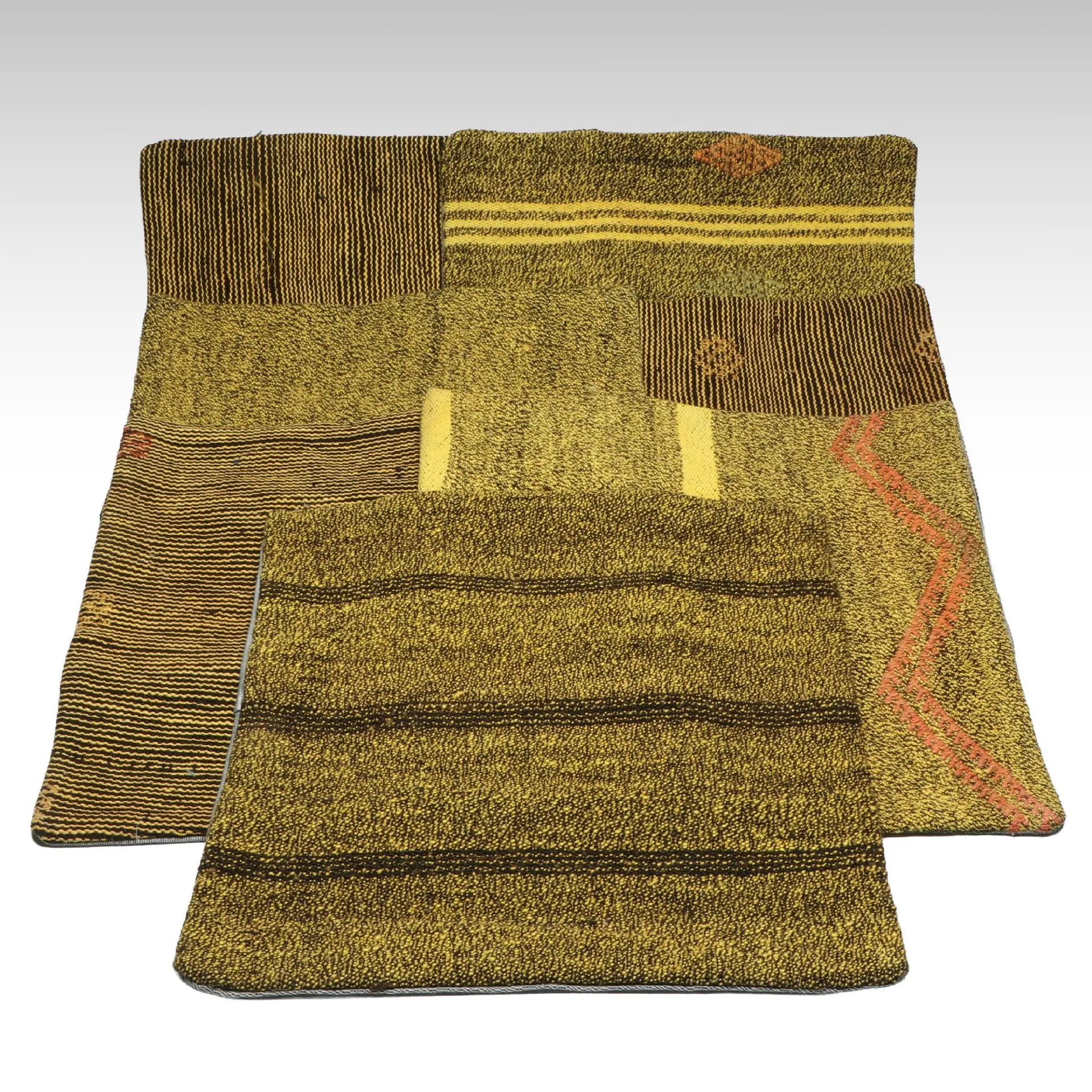 Turkish Overdyed Handwoven Rug Faced Pillow Covers