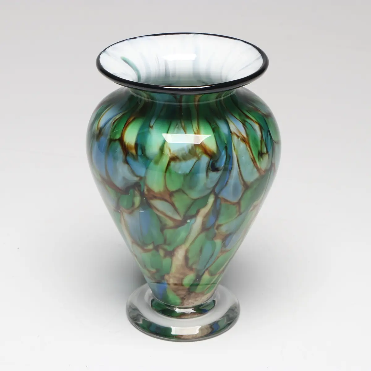 The Glass Forge Blown Art Glass Squat Vase, 2025