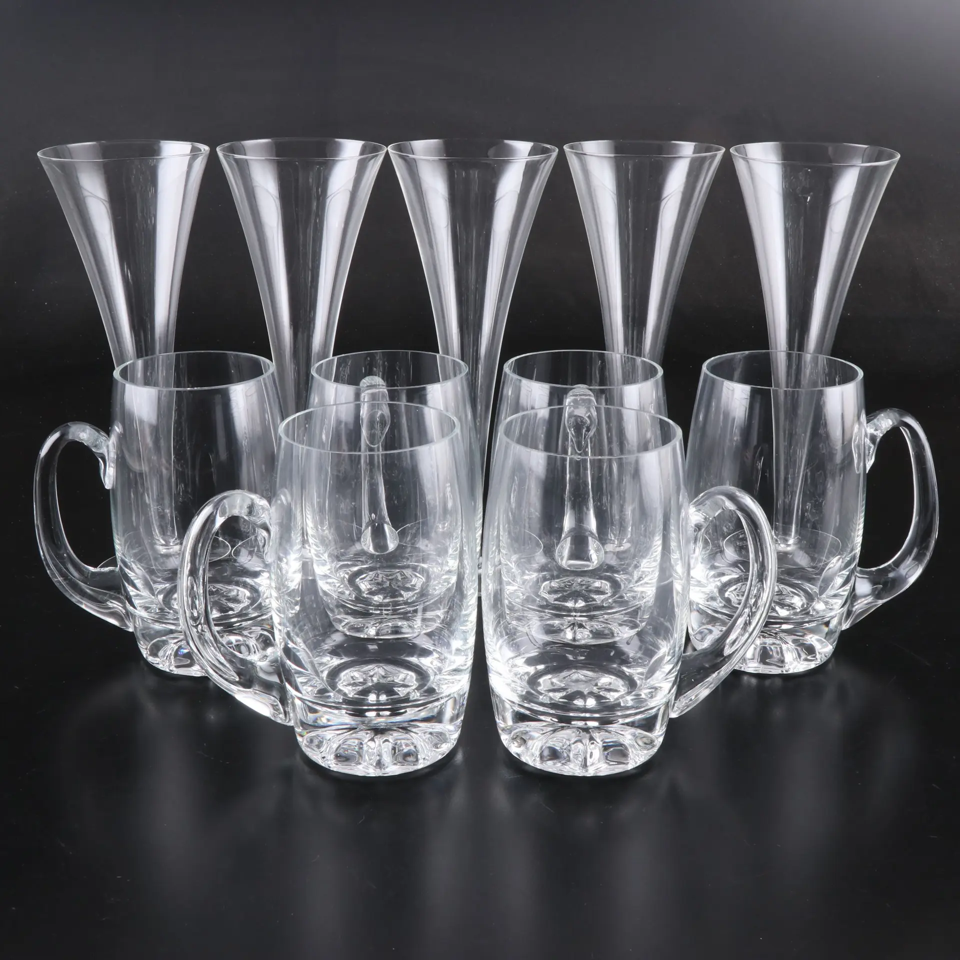 Crystal Beer Mugs and Footed Glass Pilsners