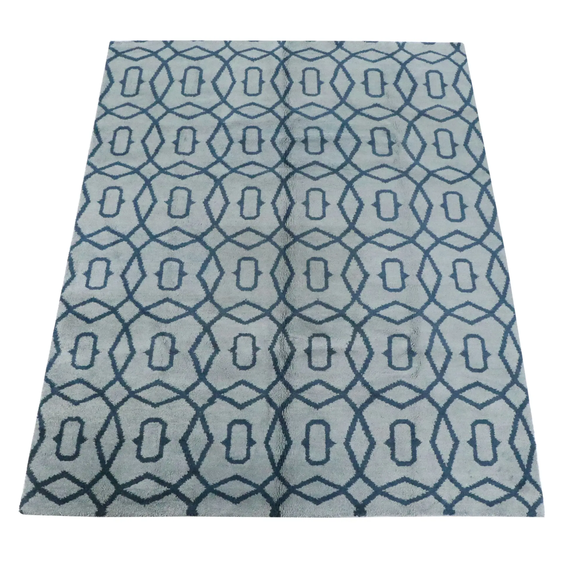 8'11 x 11'8 Hand-Knotted Indian Trellis Pattern Area Rug