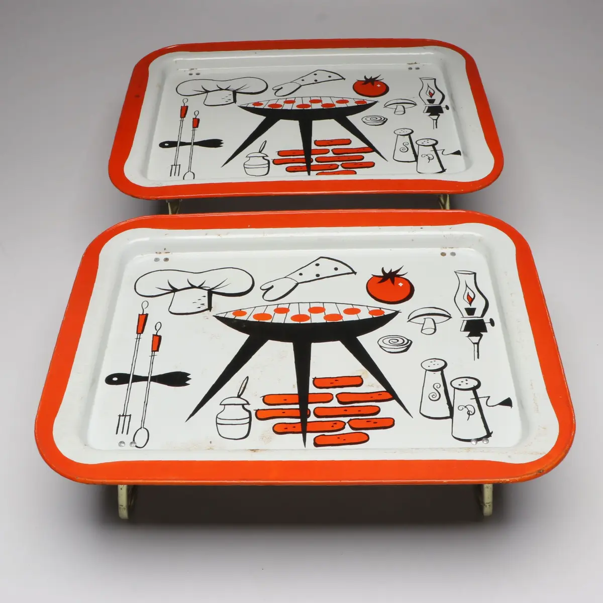 Pair of Mid Century Modern Style Metal Lap Trays, Mid-20th Century