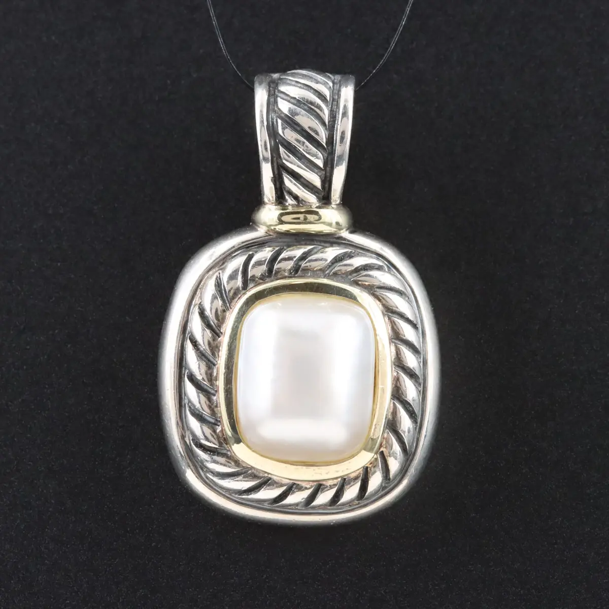 David Yurman Albion Sterling Mabé Pearl Enhancer Pendant with 14K Accent