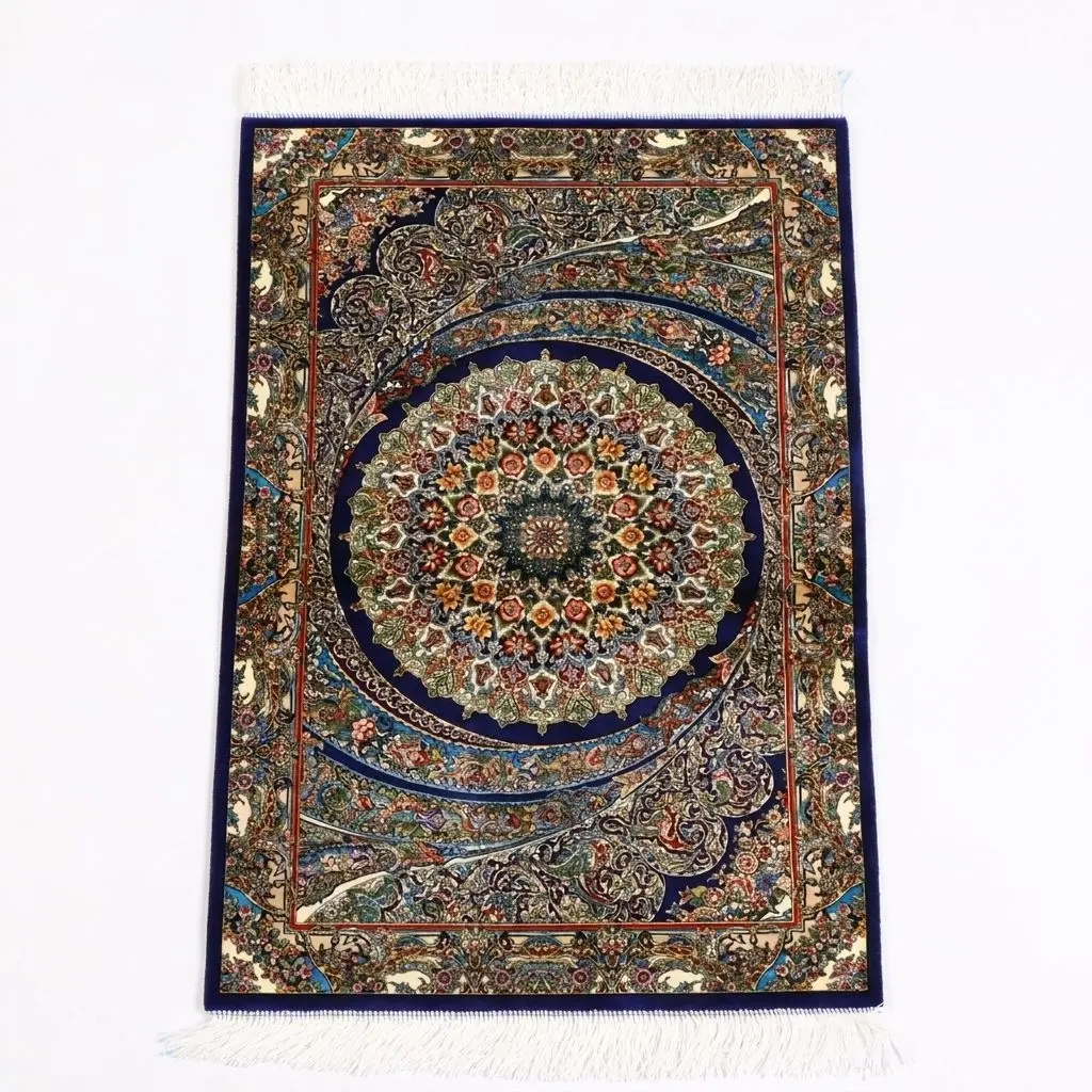 2'8 x 4'5 Machine Made Persian Qom Style Accent Rug