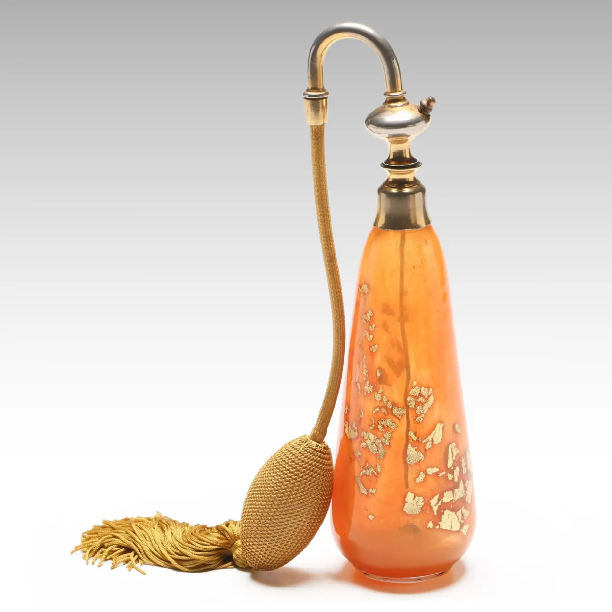 Daum Nancy French Art Glass Perfume Bottle with Atomizer, 20th Century