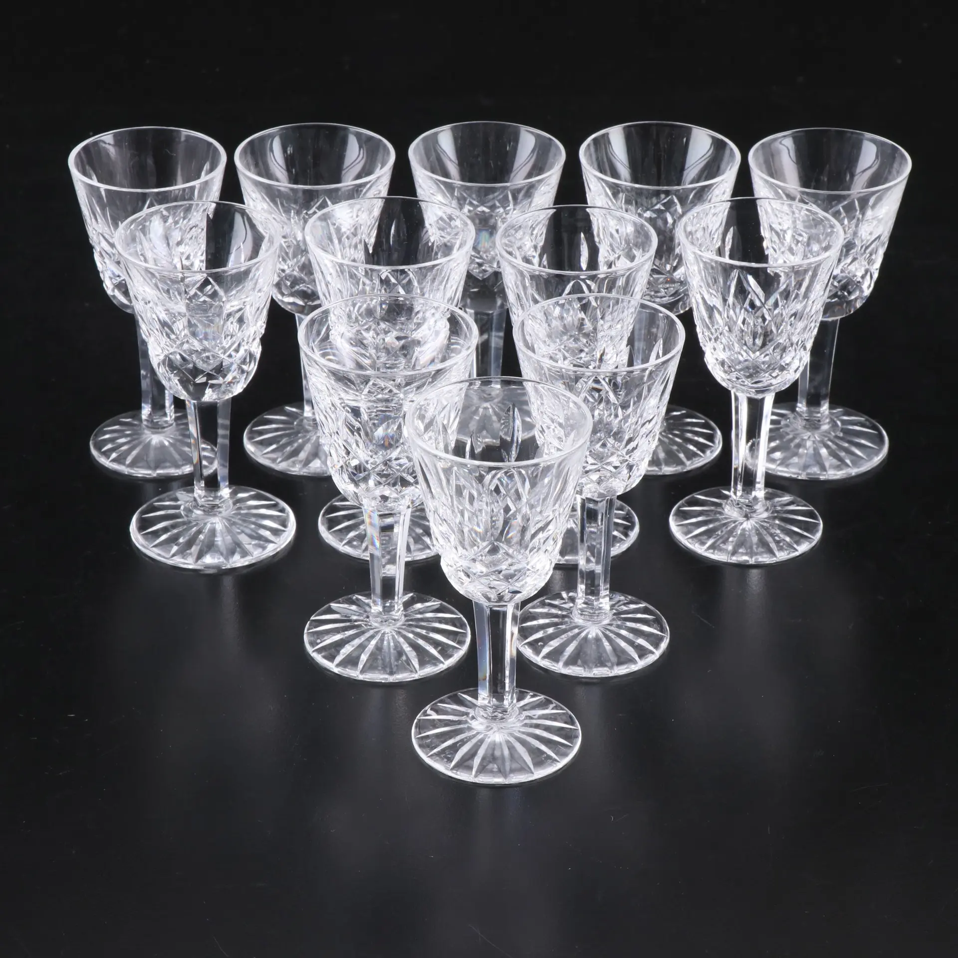 Waterford "Lismore" Crystal Small Cordial Glasses