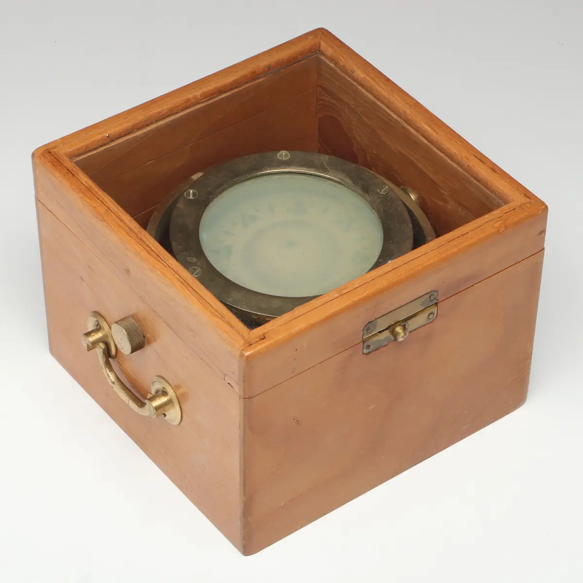 Nautical Gimbal Compass with Box Binnacle, Early to Mid-20th Century