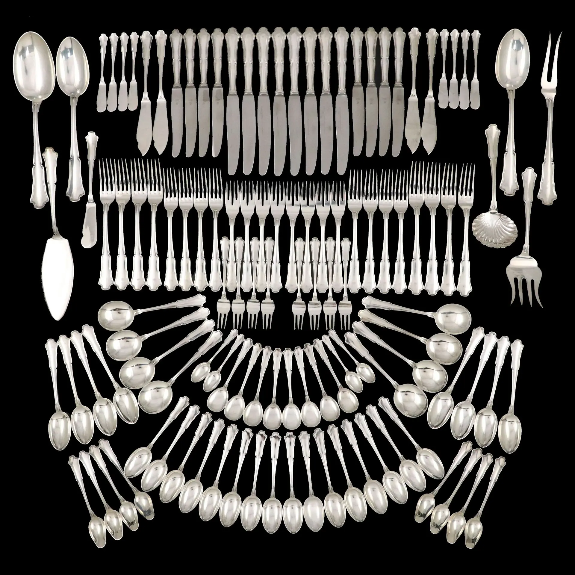 Buccellati "Savoy" Sterling Silver Flatware Service for Eight