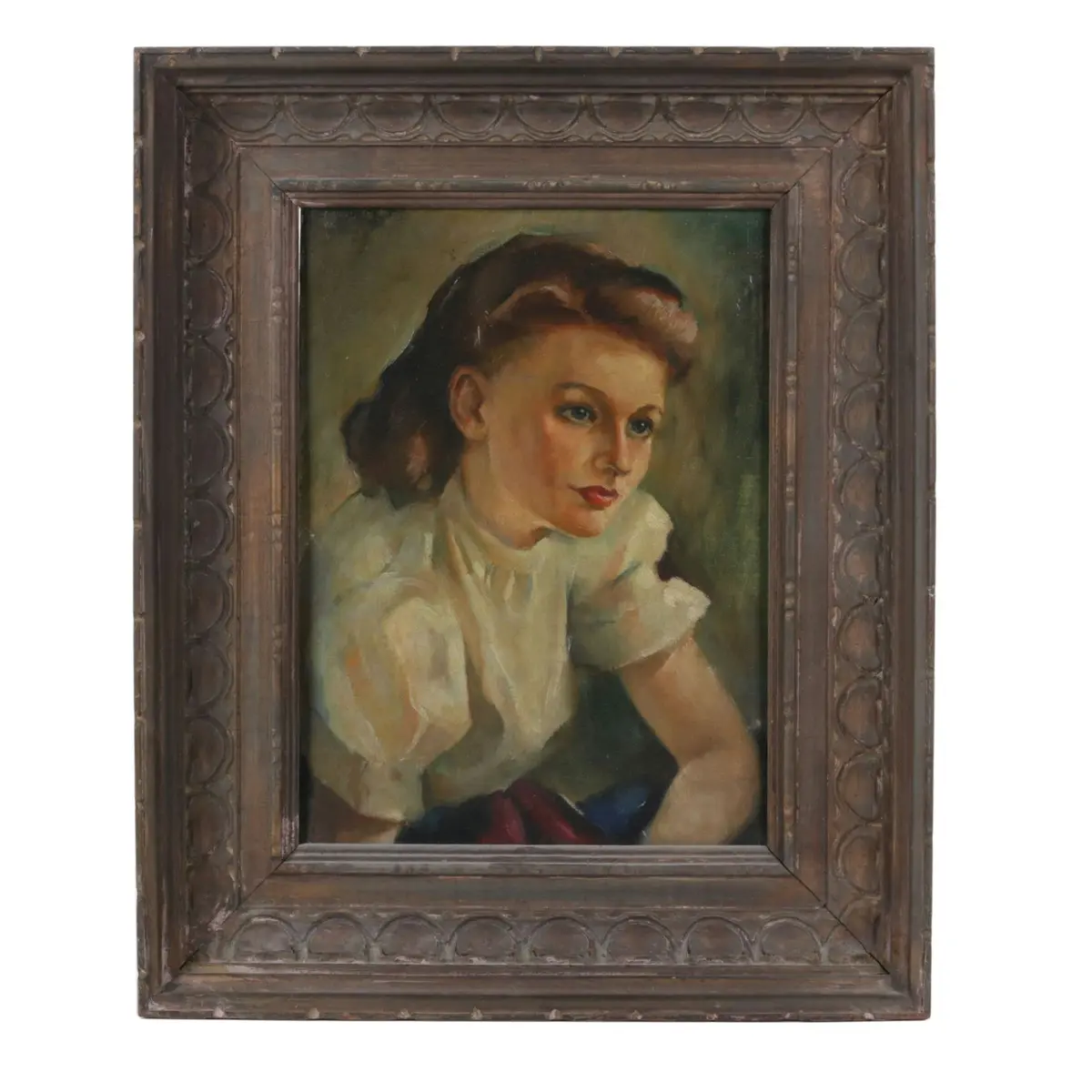 Oil Painting Portrait of a Woman, 19th C.