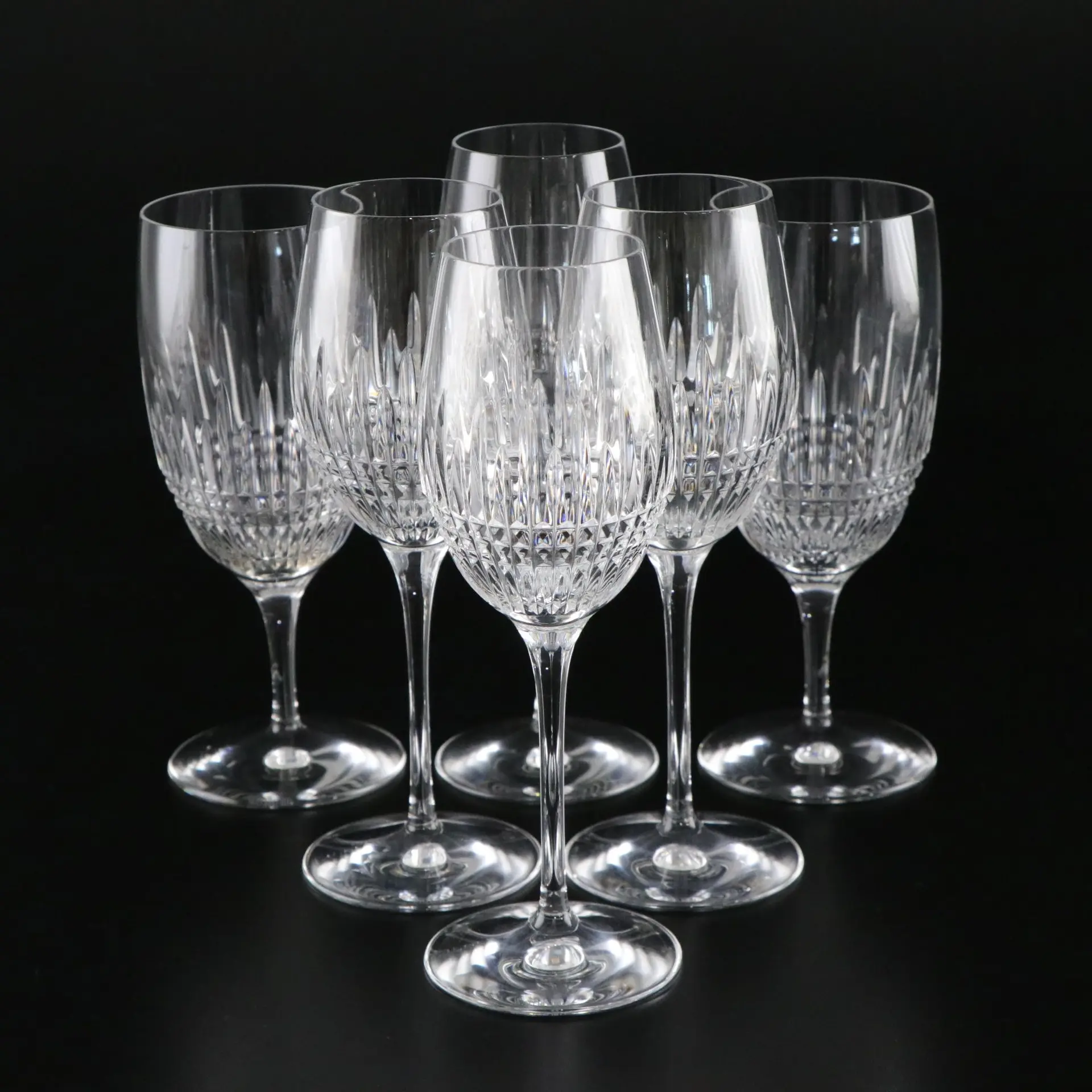 Waterford "Lismore Diamond Essence" Crystal Iced Tea and Wine Glasses