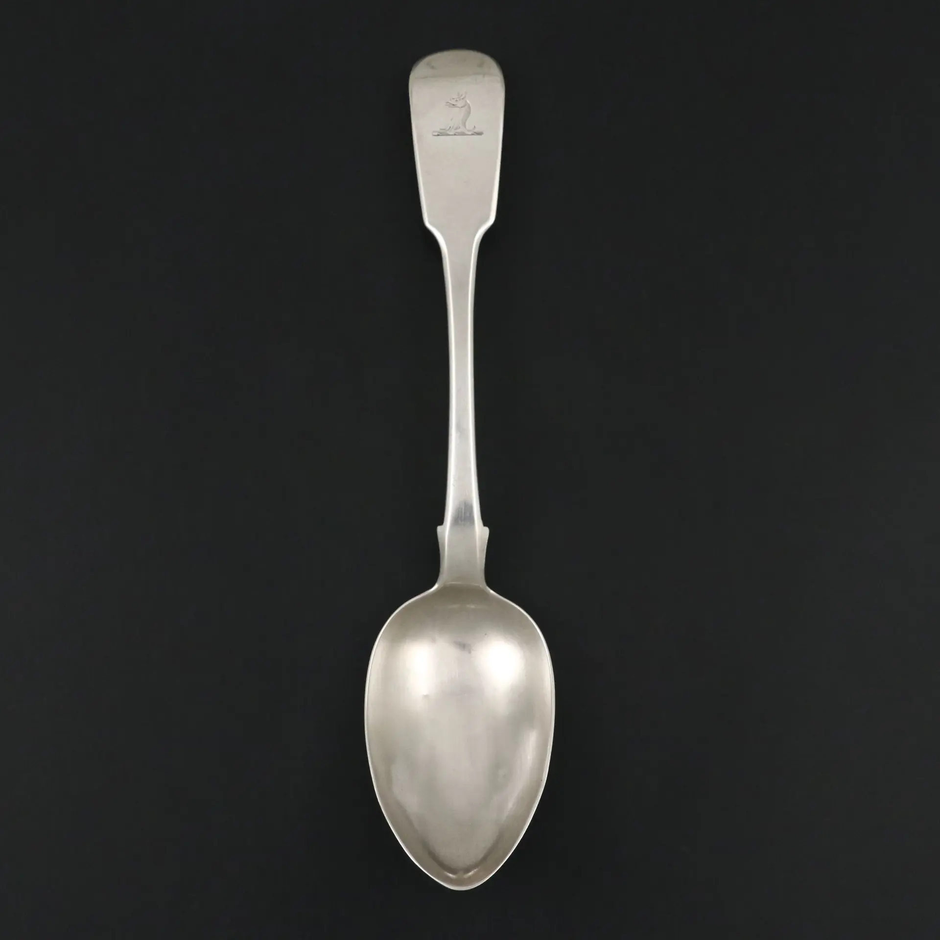 Antique William M. Traies English Sterling Silver Serving Spoon, 1824