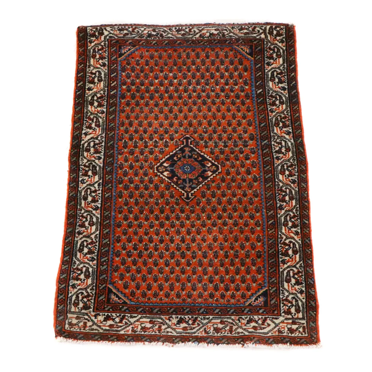 2'8 x 4'3 Hand-Knotted Persian Hamadan Accent Rug