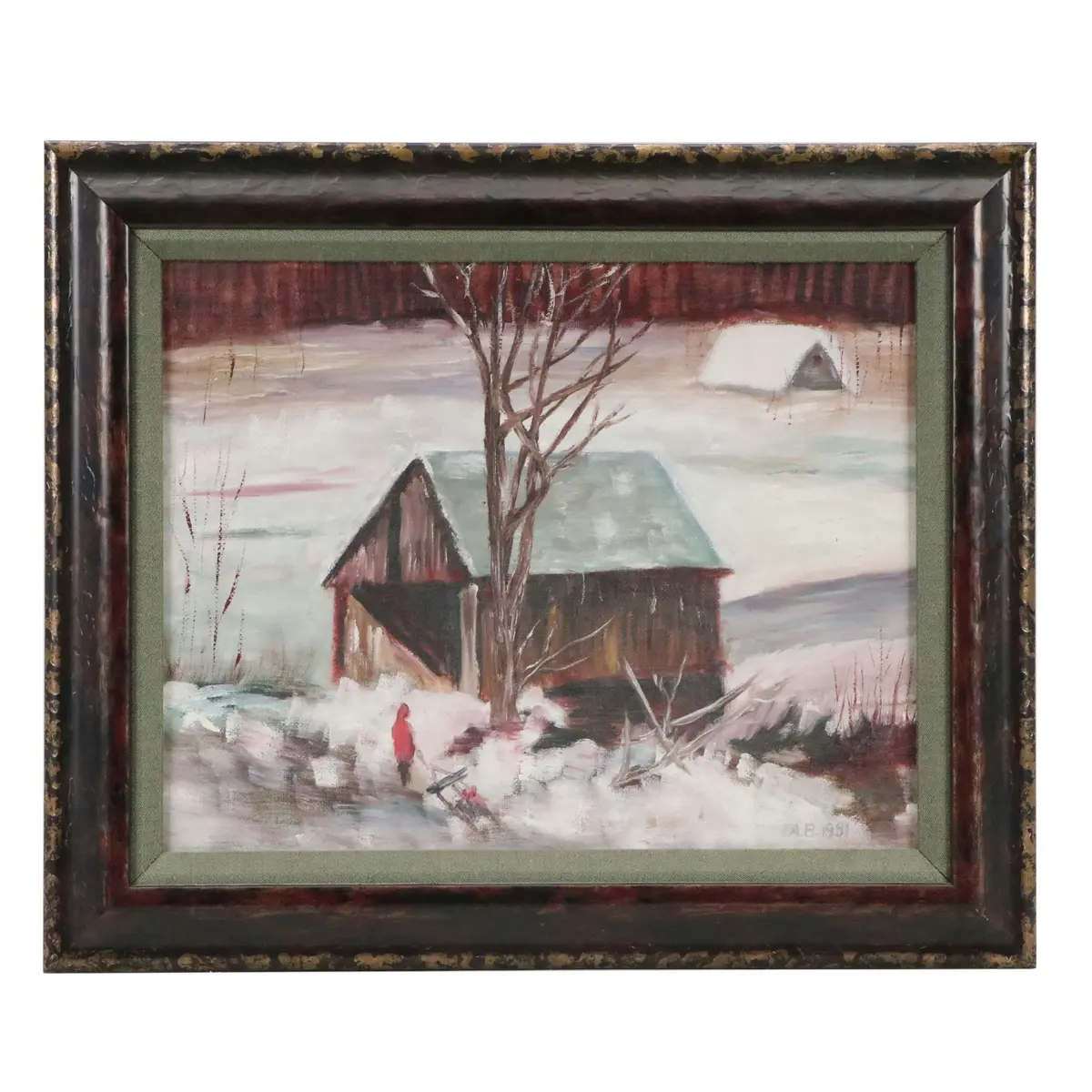 Winter Landscape Oil Painting, 1981