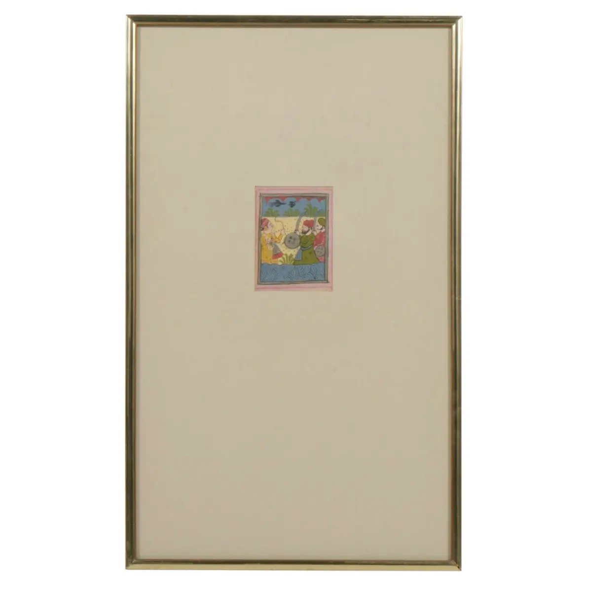 Indian Mughal Miniature Gouache Painting