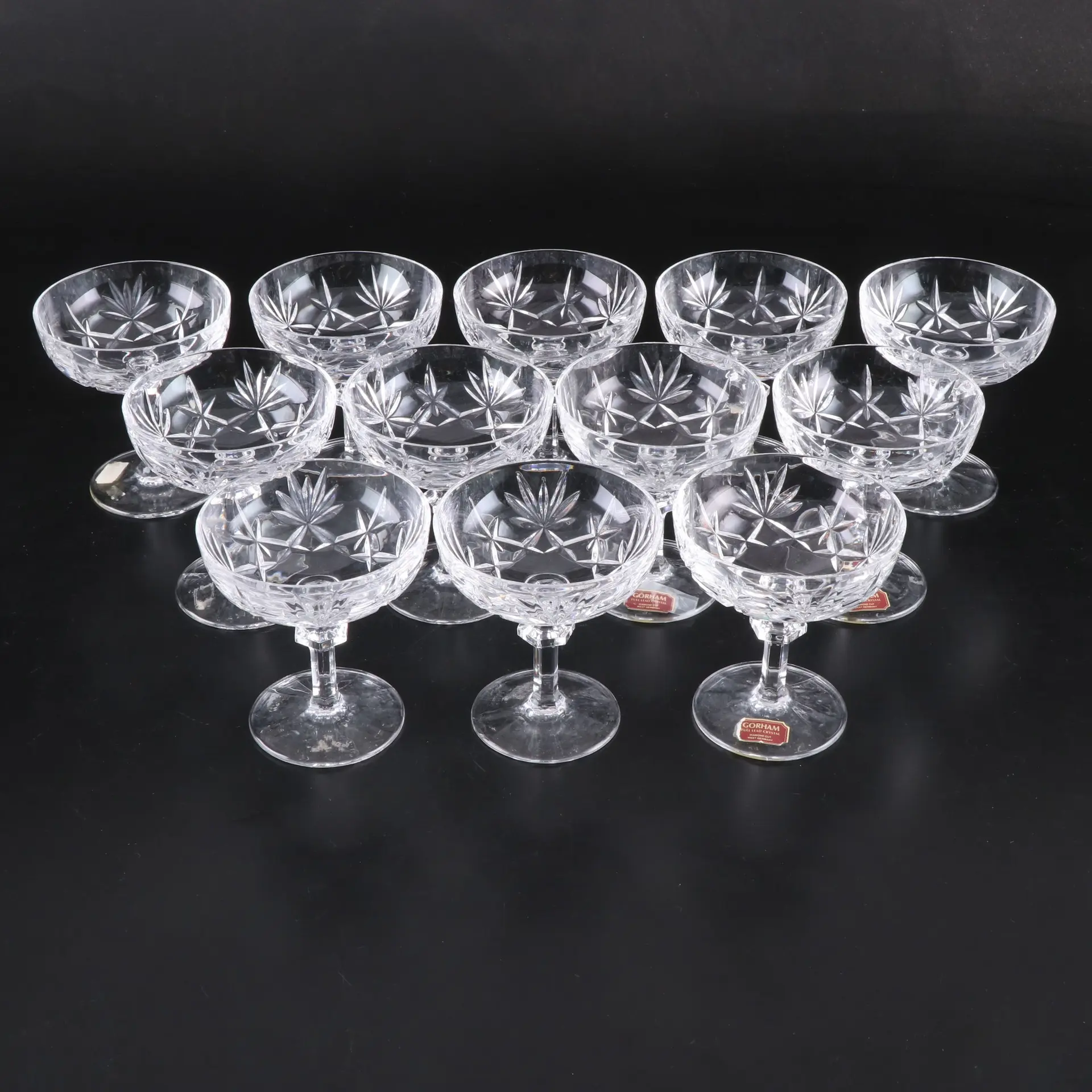 Gorham Crystal "Crown Point" Tall Sherbet Glasses