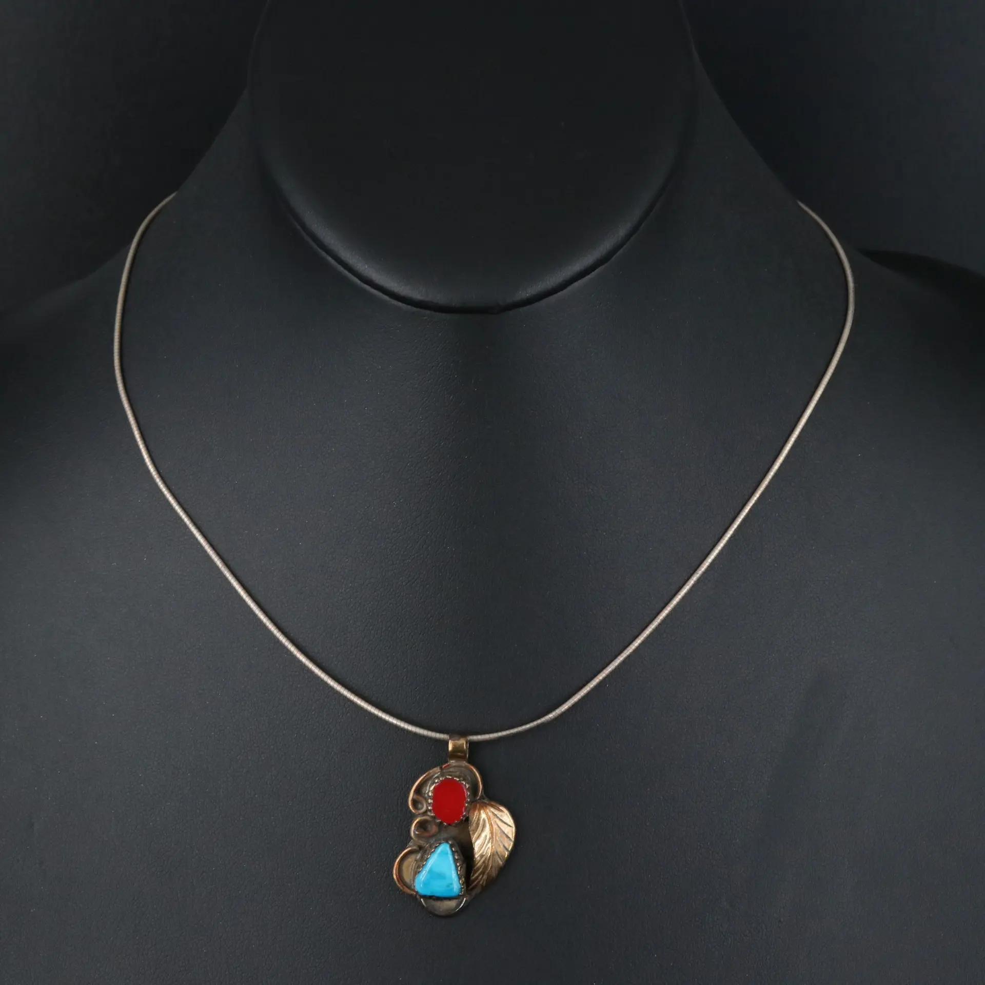 Faux Stone Pendant on Sterling Chain