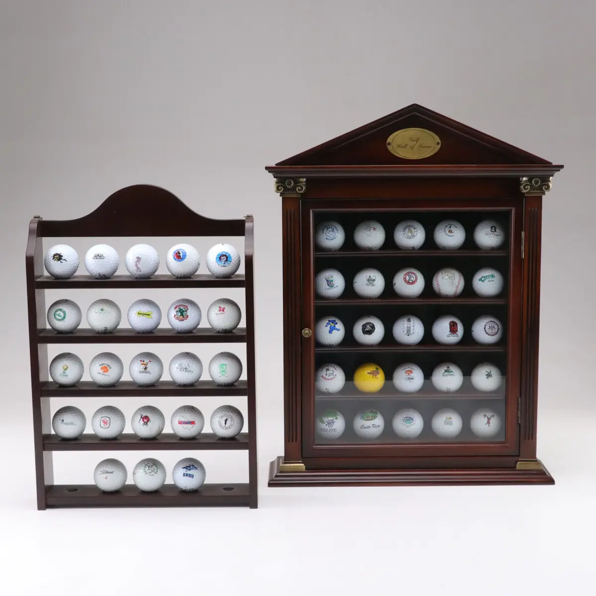 Bombay "Golf Hall of Fame" Display Case with Golf Balls