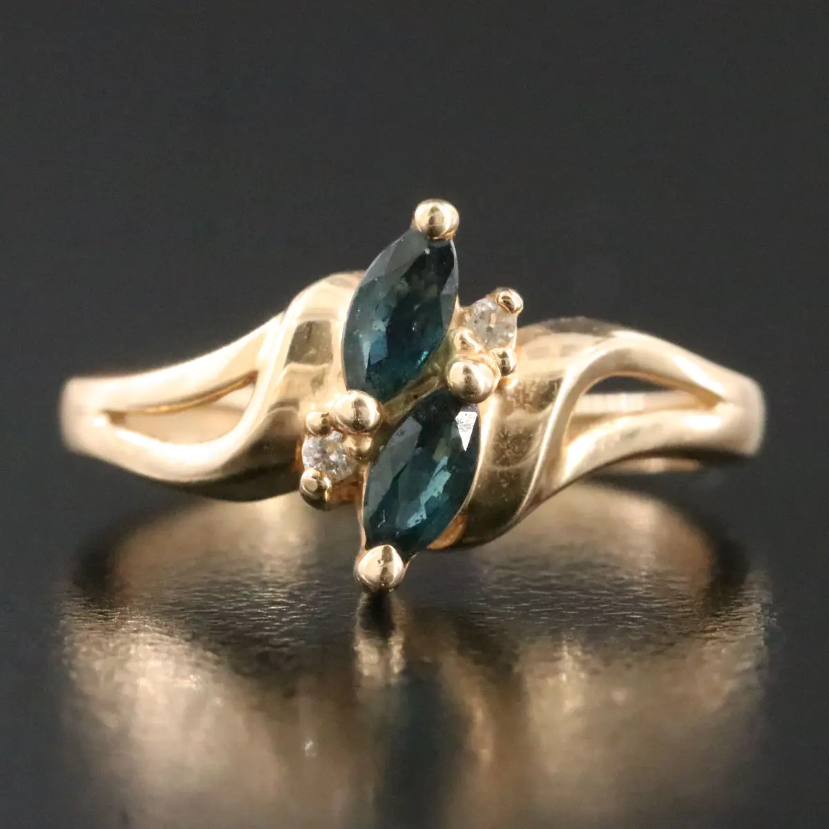 14K Sapphire and Diamond Ring