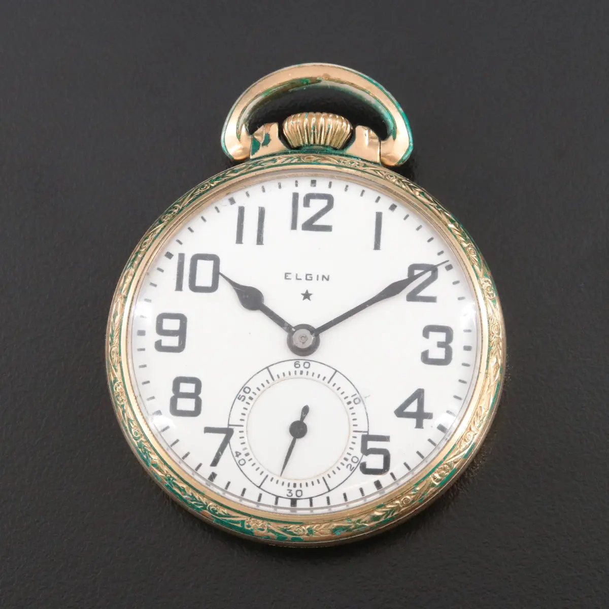 1938 Elgin Rolled Gold Plate Pocket Watch
