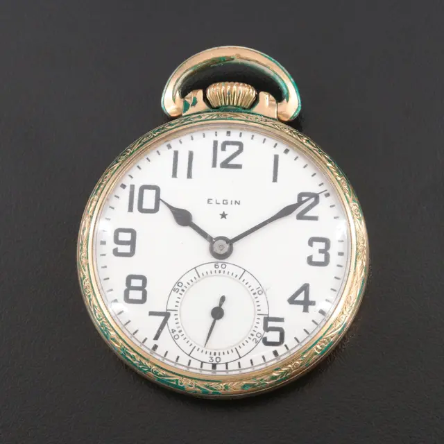 1938 Elgin Rolled Gold Plate Pocket Watch