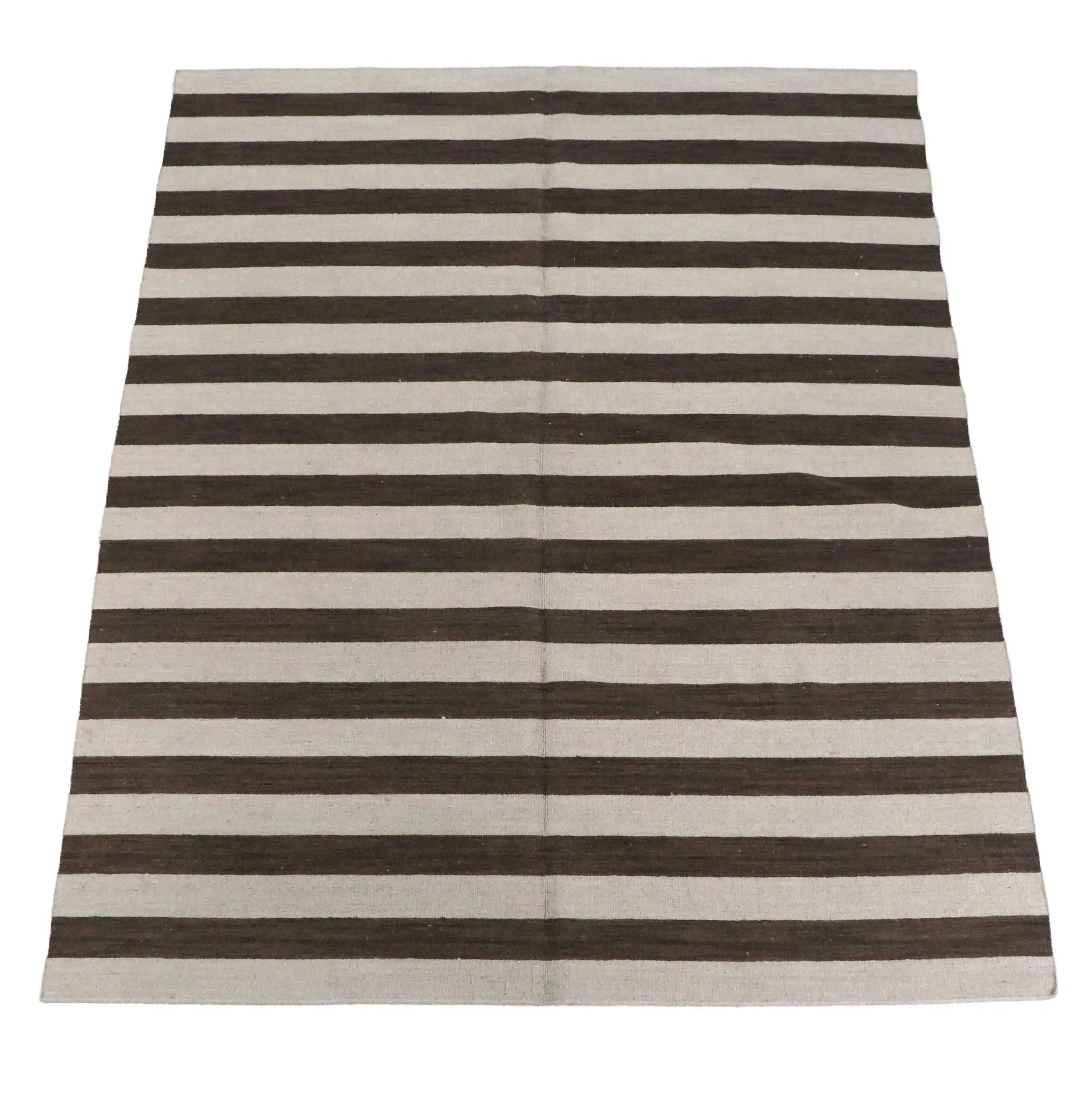 8' x 10' Handwoven Indian Striped Area Rug