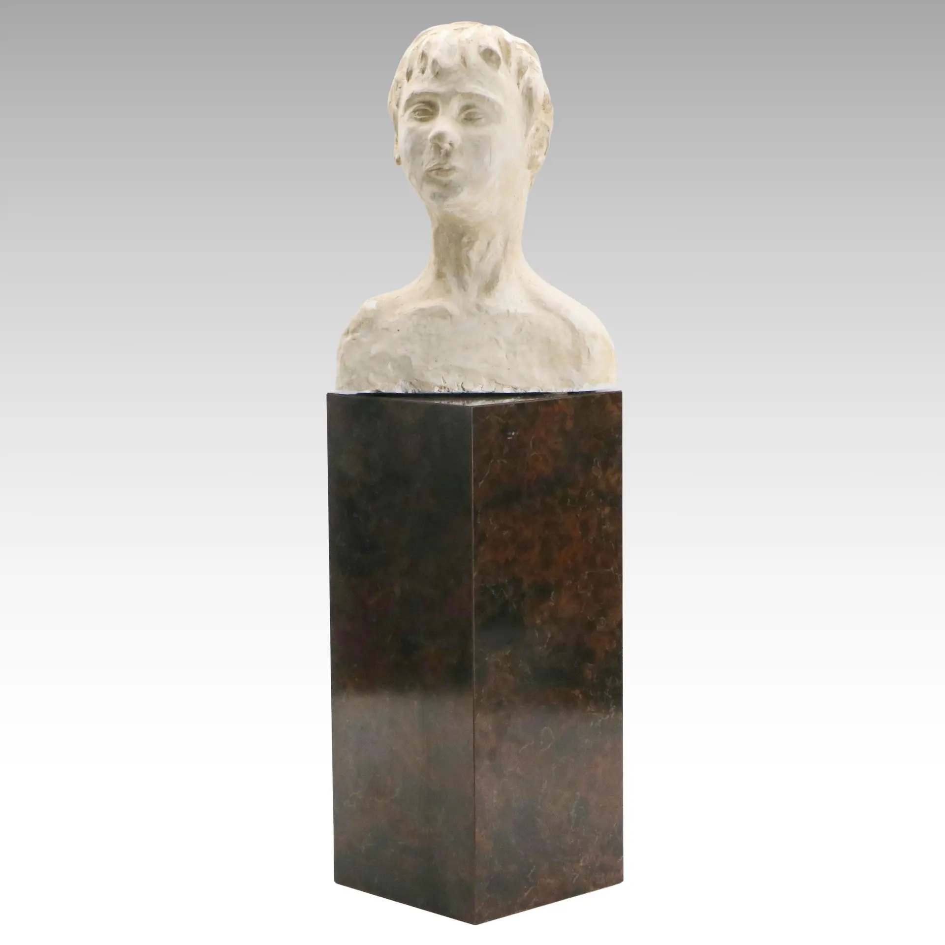 Heidi Toelke Plaster Bust Sculpture of Man, 1968