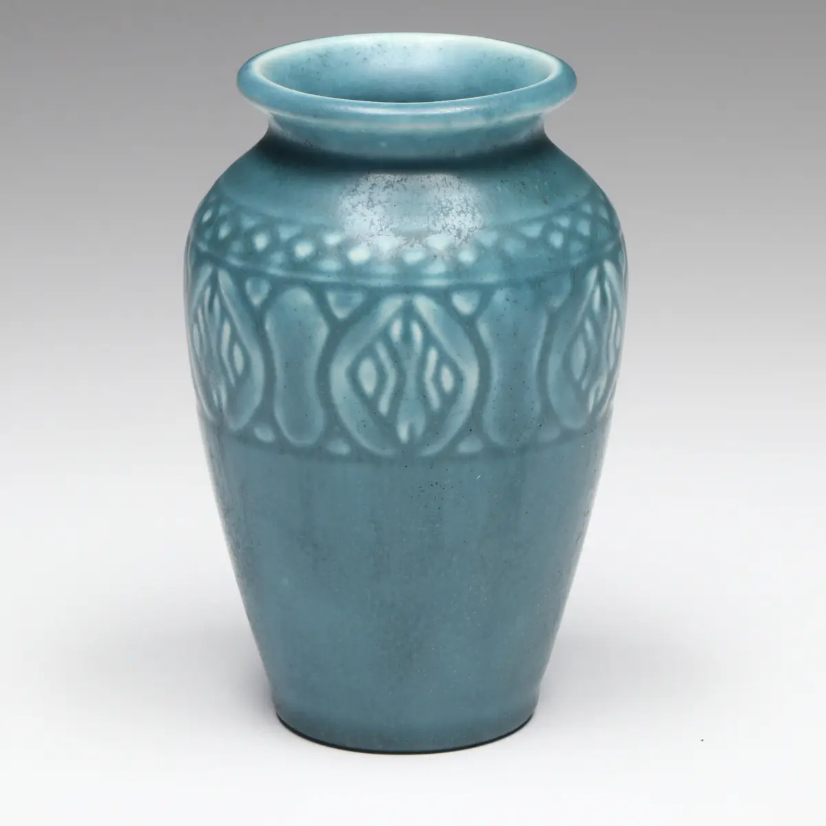 Rookwood Pottery Art Deco Matte Blue Vase, 1928