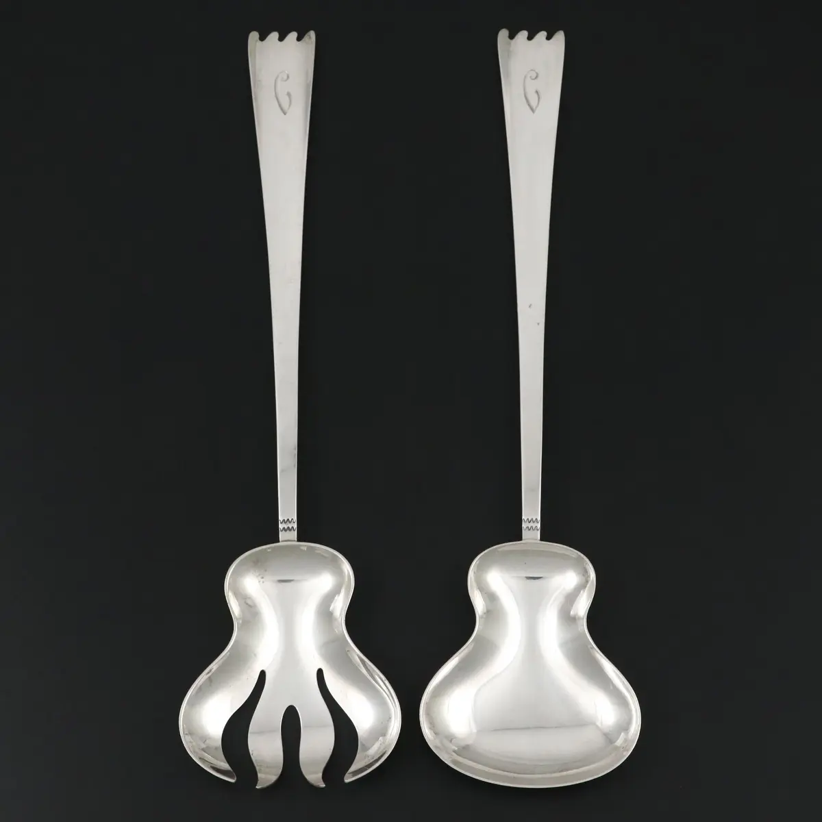 Allen Adler for Gump's Mid Century Modern Sterling Silver Serving Utensils