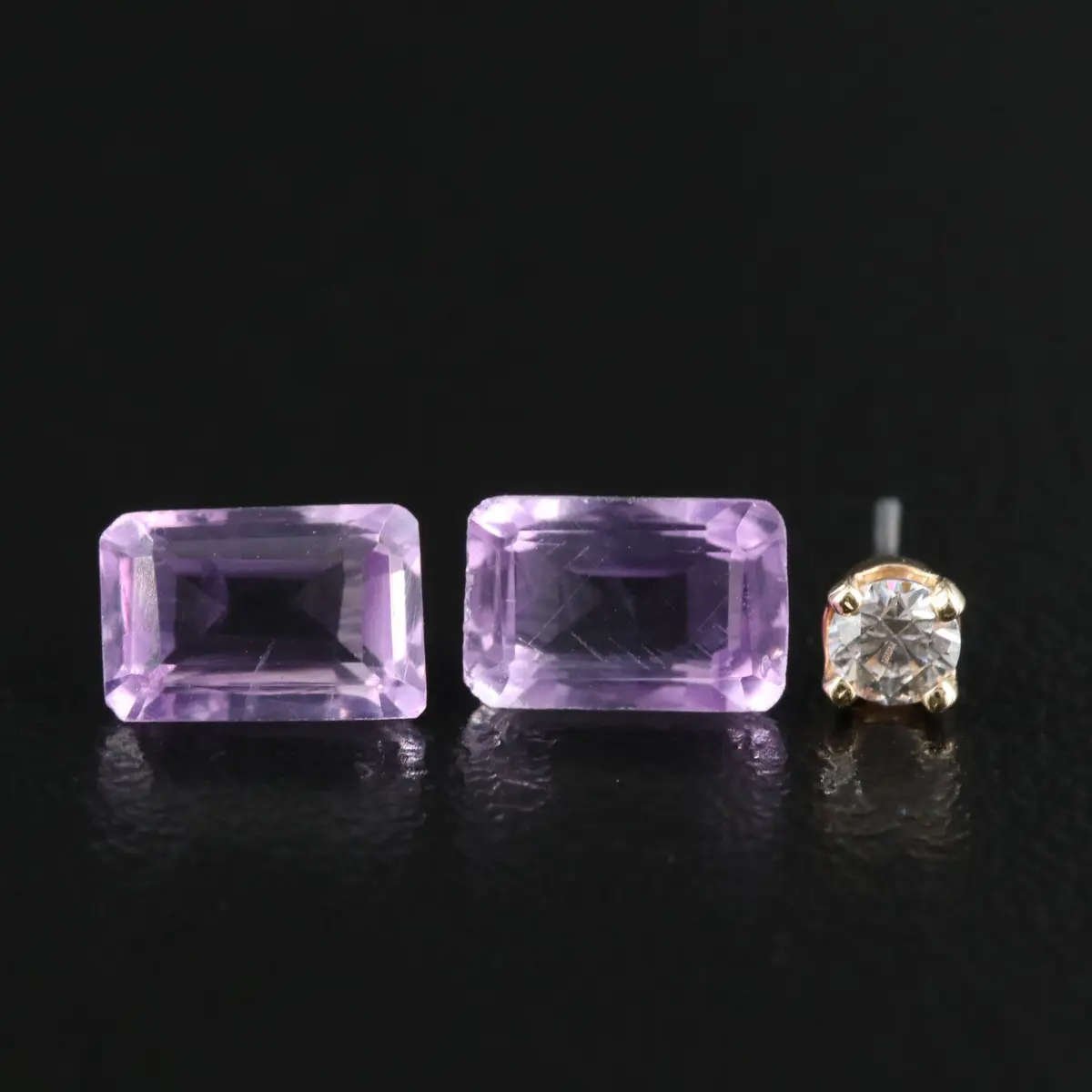 Loose 1.20 CTW Amethyst and Mounted CZ Lot