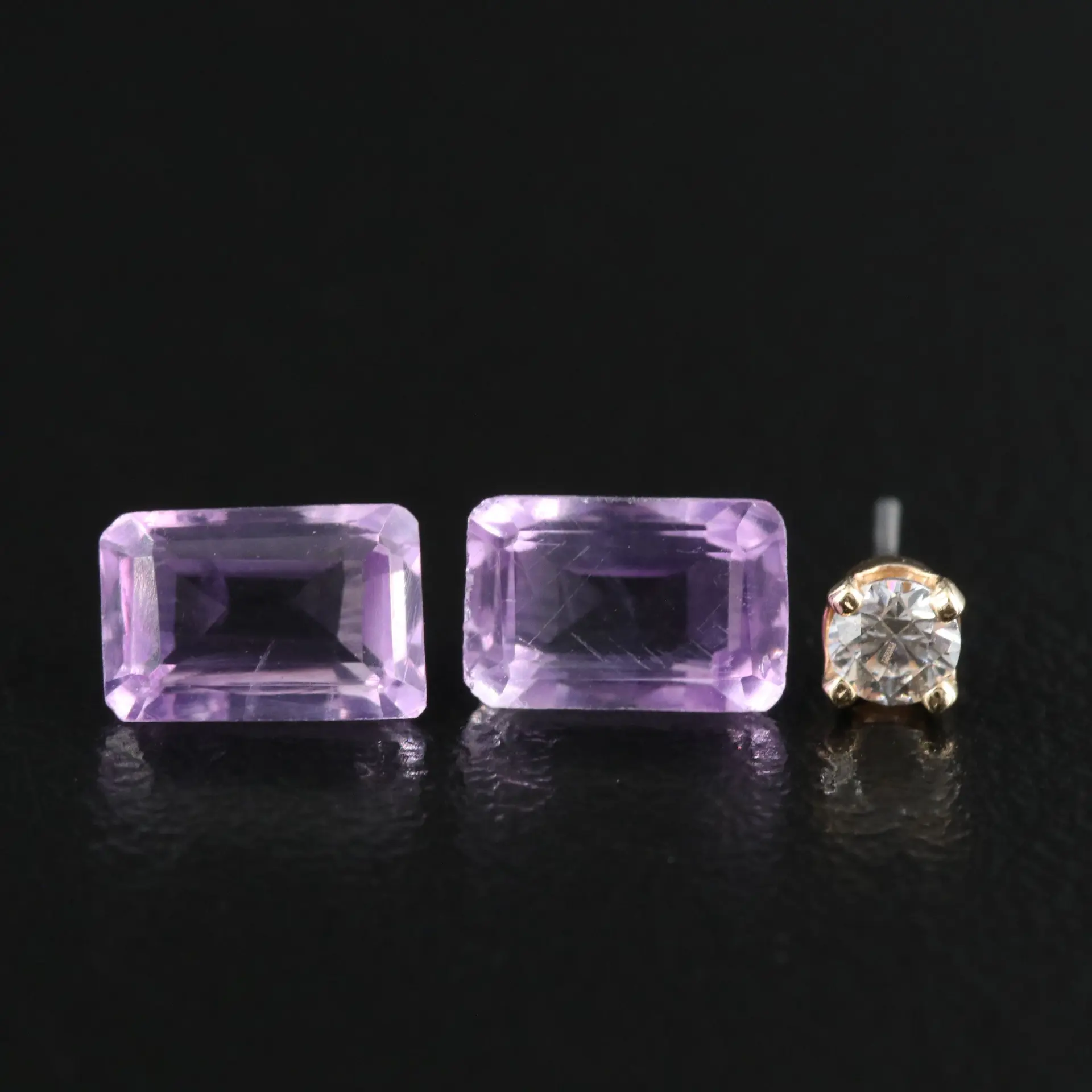 Loose 1.20 CTW Amethyst and Mounted CZ Lot