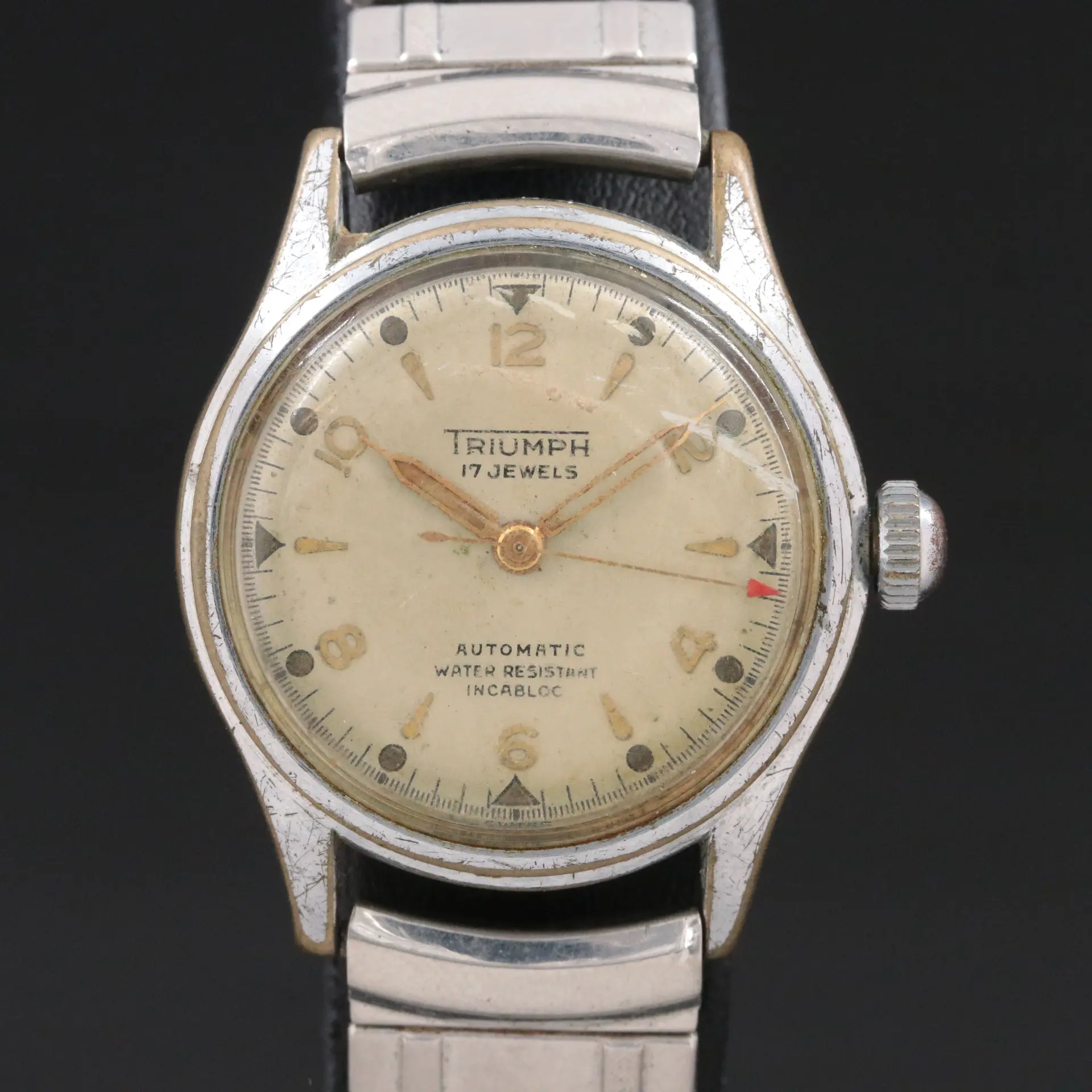 Triumph Stainless Steel Vintage Swiss Automatic Watch
