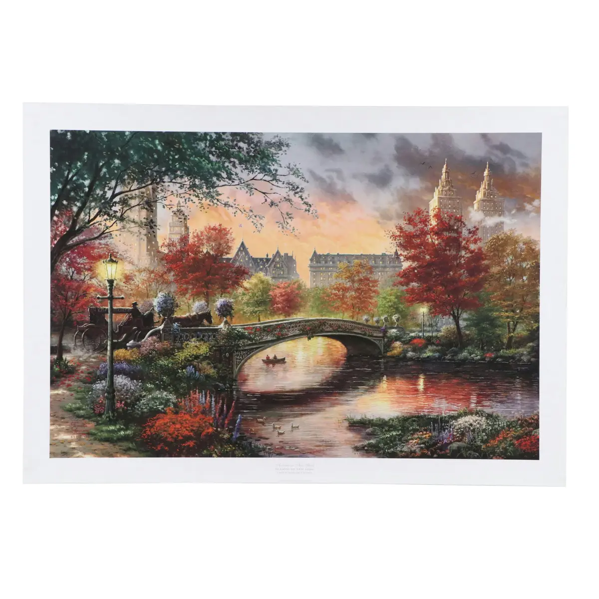 After Thomas Kinkade Giclée Print "Autumn in New York," 21st Century